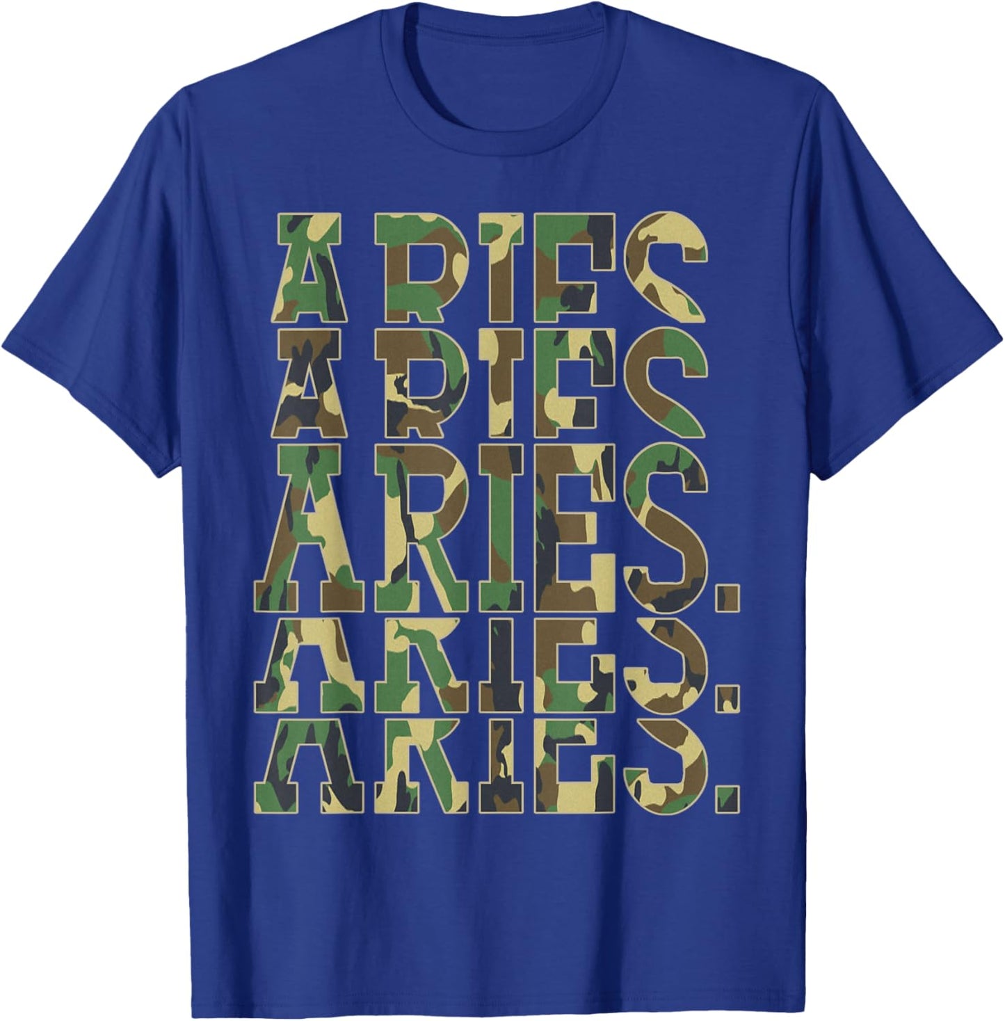 March Man April King Aries Astrology Camouflage Birthday T-Shirt - T-Shirt | Royal