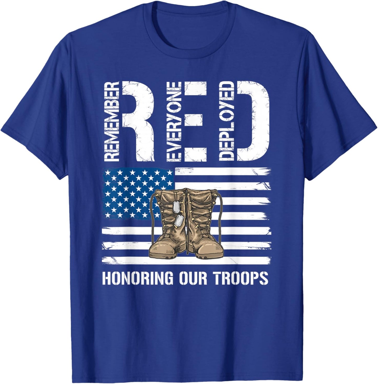 Remember Everyone Veteran Deployed RED Friday Military T-Shirt - T-Shirt | Royal