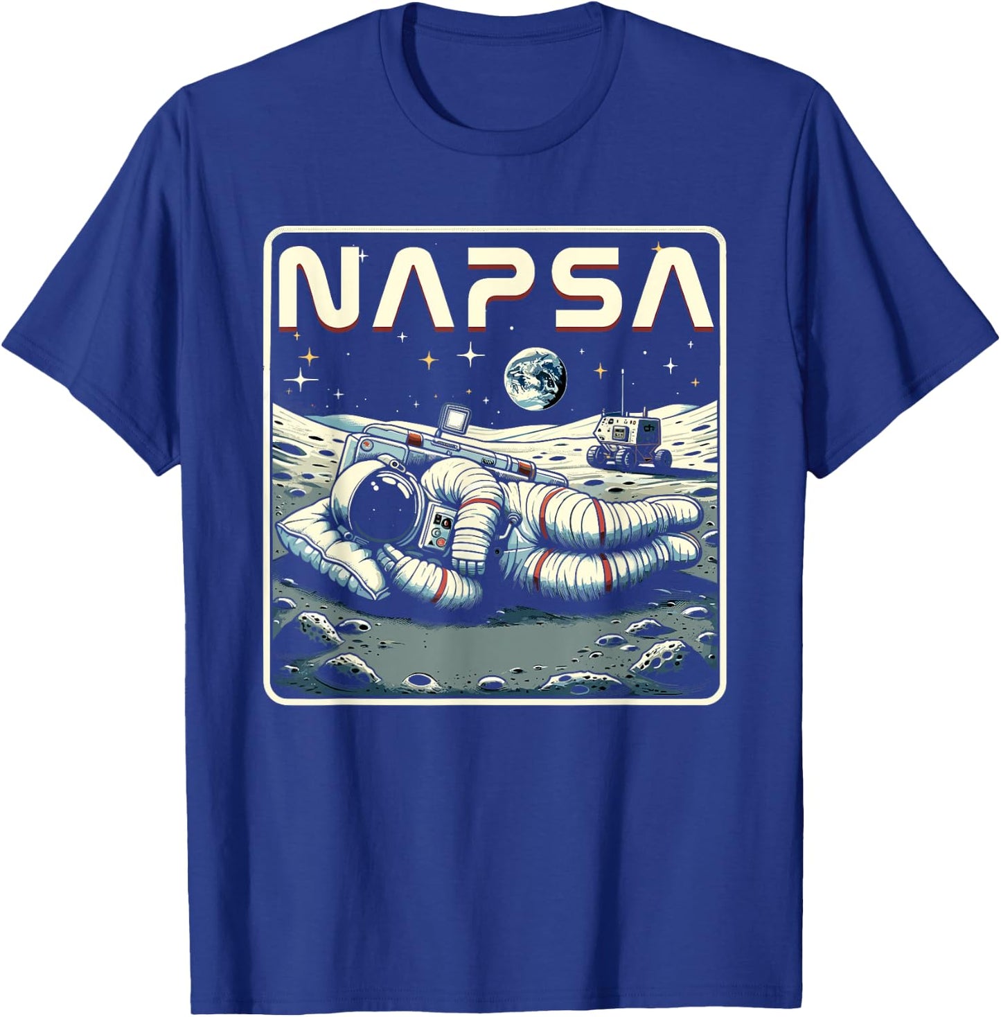 Retro Napsa Astronaut Outer Space Pun Novelty Funny Space T-Shirt - T-Shirt | Royal