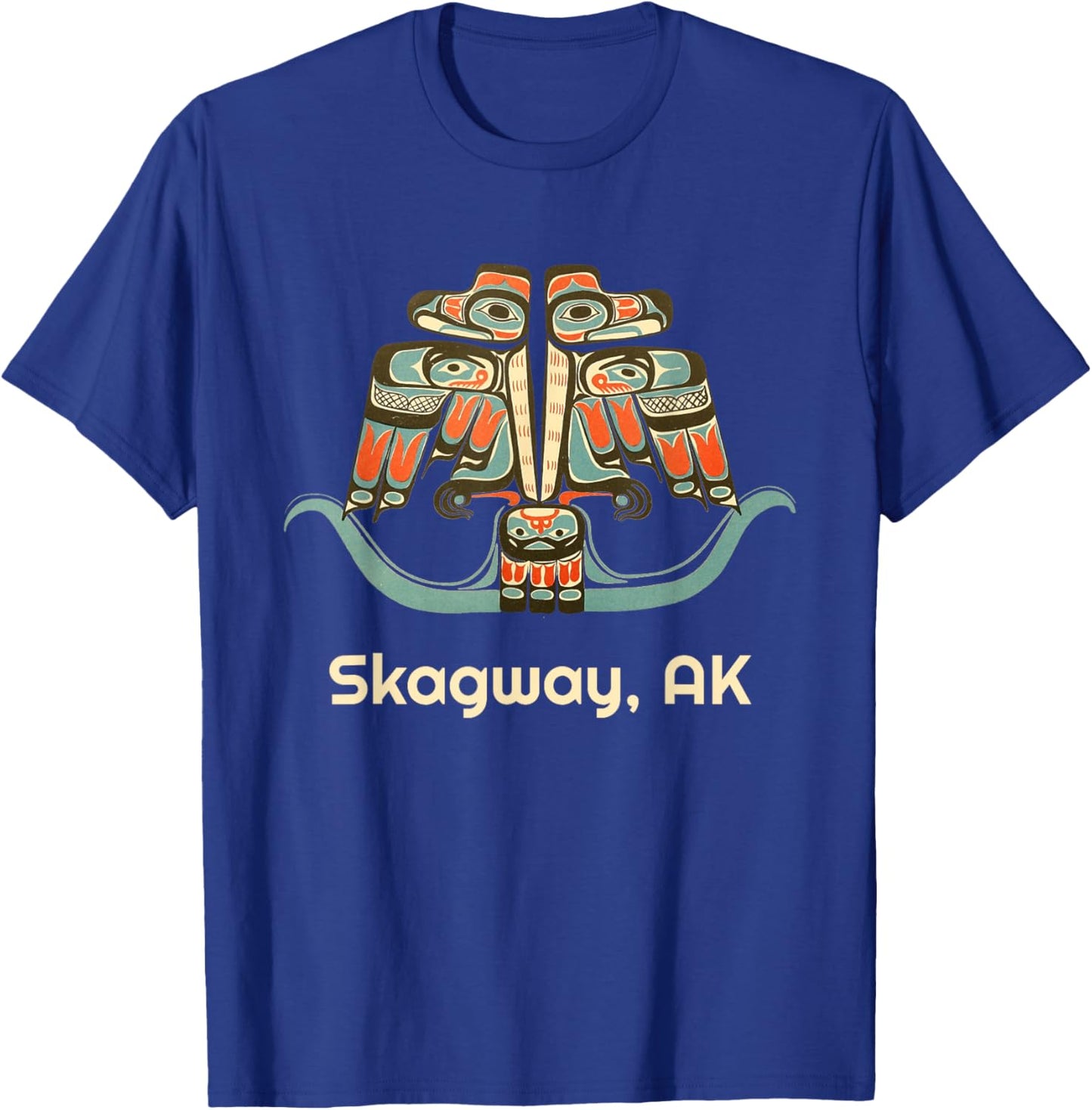 Skagway Alaska Thunderbird NW Native Indian American Tribal T-Shirt - T-Shirt | Royal