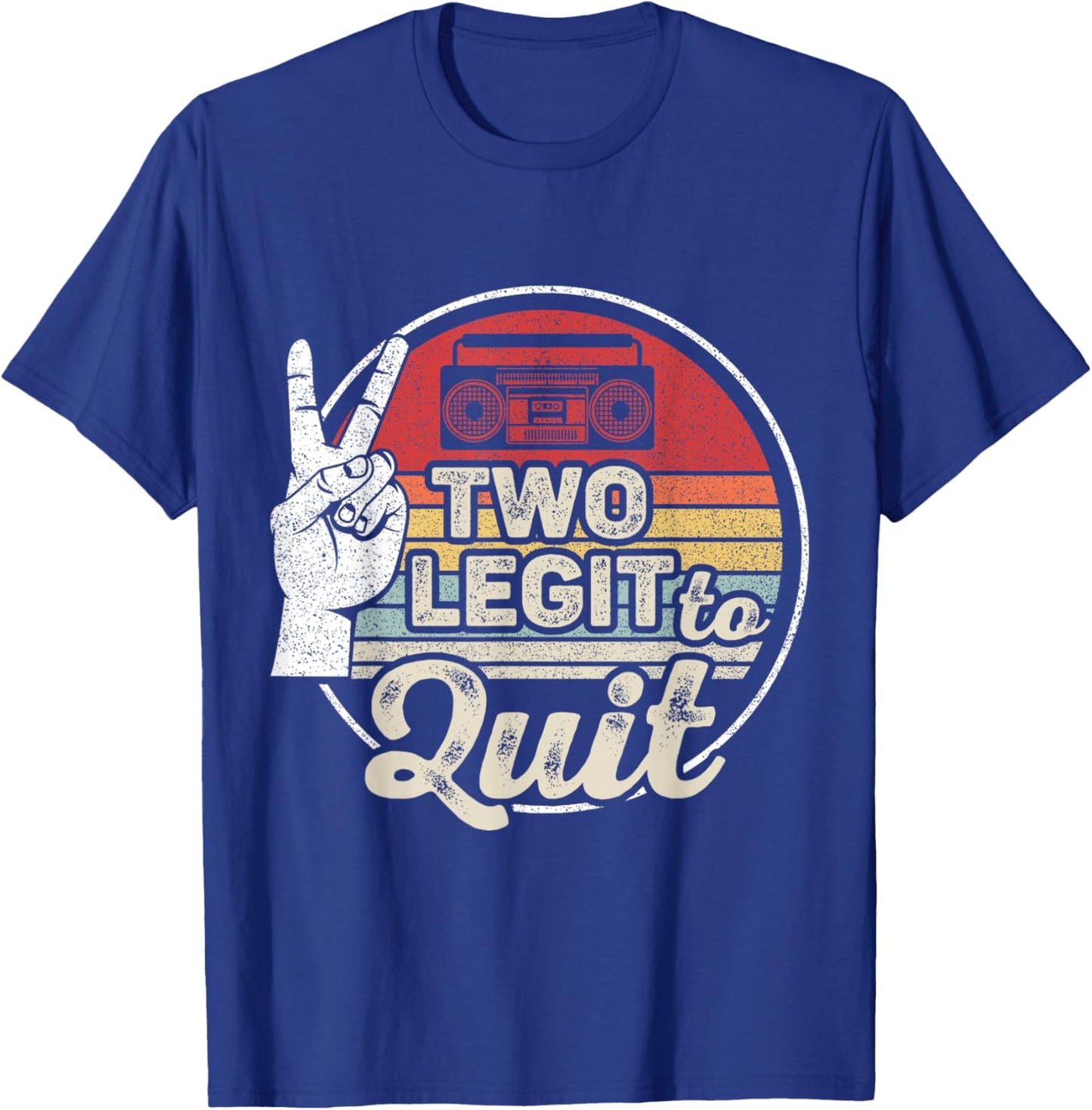 Retro Vintage 2nd Birthday Hip Hop Theme Two Legit To Quit T-Shirt - T-Shirt | Royal