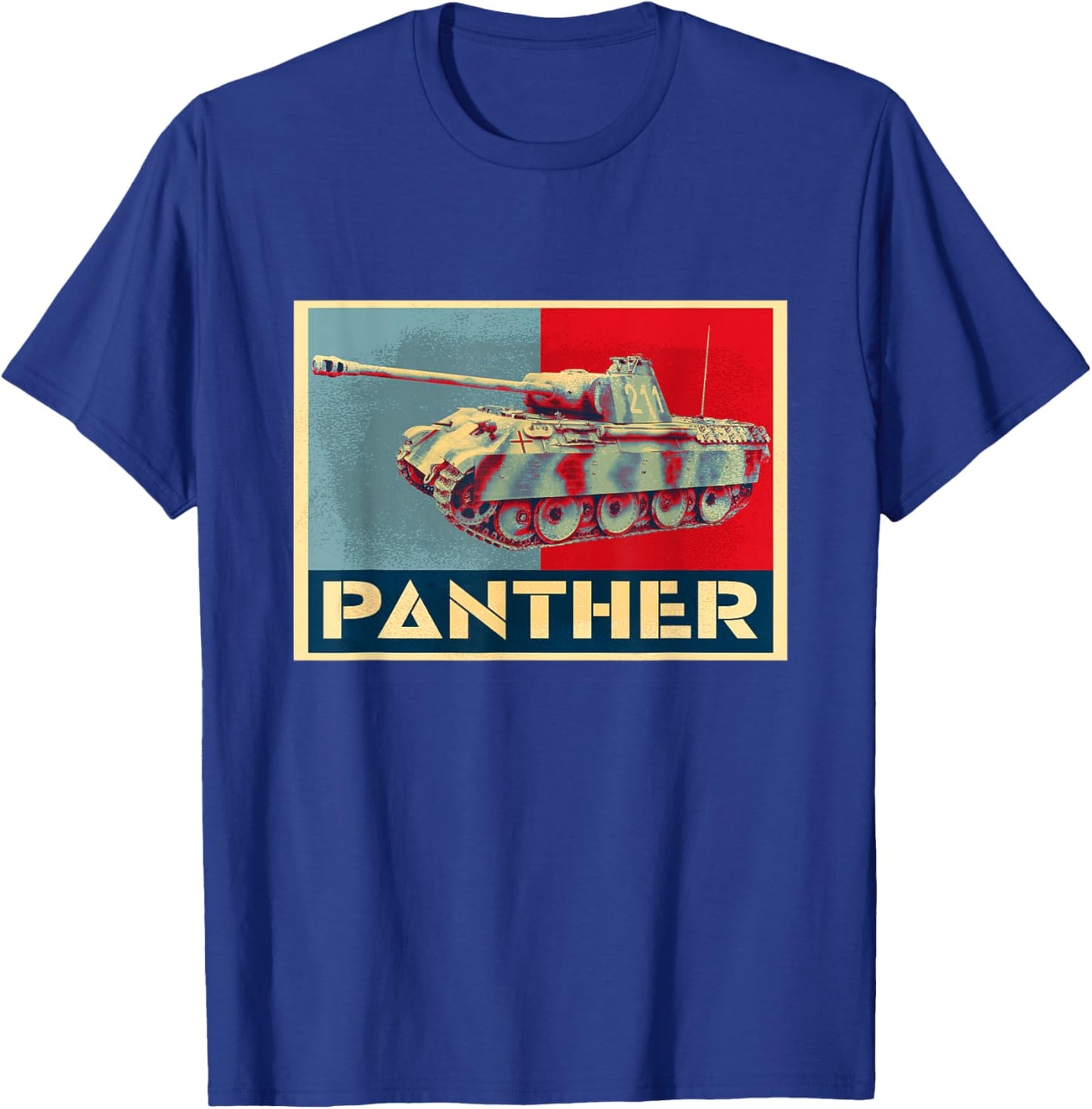 Panther Panzer V Tank WW2 Military Armored Vehicle AFV T-Shirt - T-Shirt | Royal