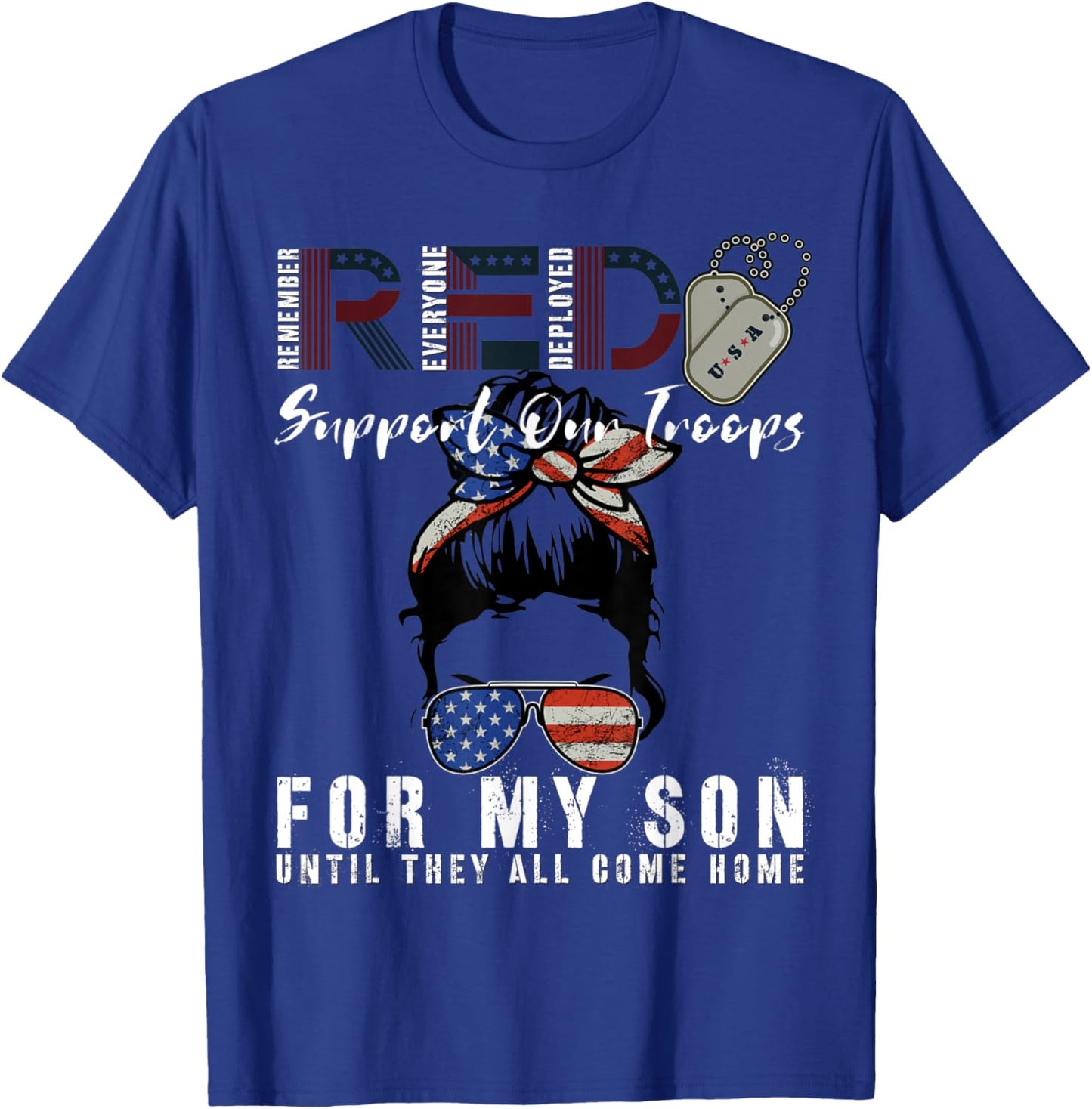 Red Friday Military I Wear Red for My Son Remember Everyone T-Shirt - T-Shirt | Royal
