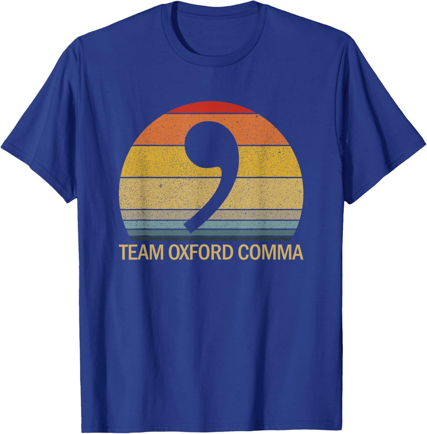 Team Oxford Comma Retro Sunset Team Oxford Comma T-Shirt - T-Shirt | Royal