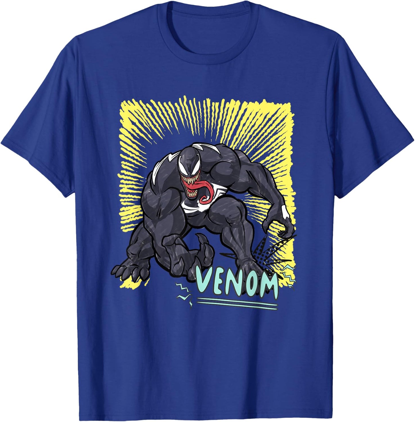 Marvel Venom Graphic Pop Marker Colour T-Shirt - T-Shirt | Royal