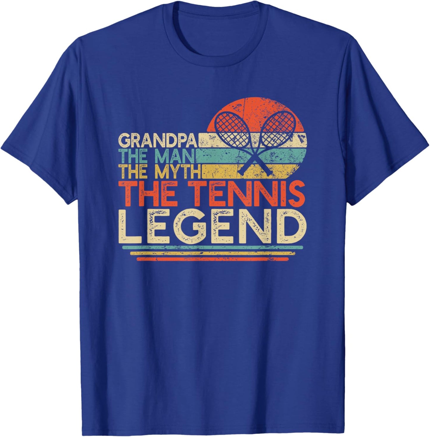 Vintage Tennis Player Grandpa The Man The Myth The Legend T-Shirt - T-Shirt | Royal