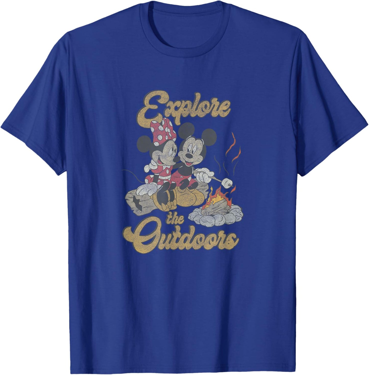 Disney Mickey & Minnie Campfire Explore The Outdoors T-Shirt - T-Shirt | Royal
