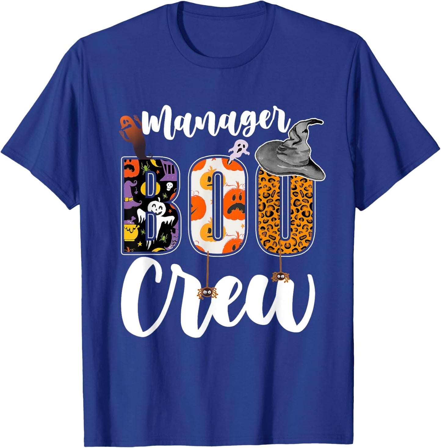Manager Boo Crew Halloween Matching Executive T-Shirt - T-Shirt | Royal
