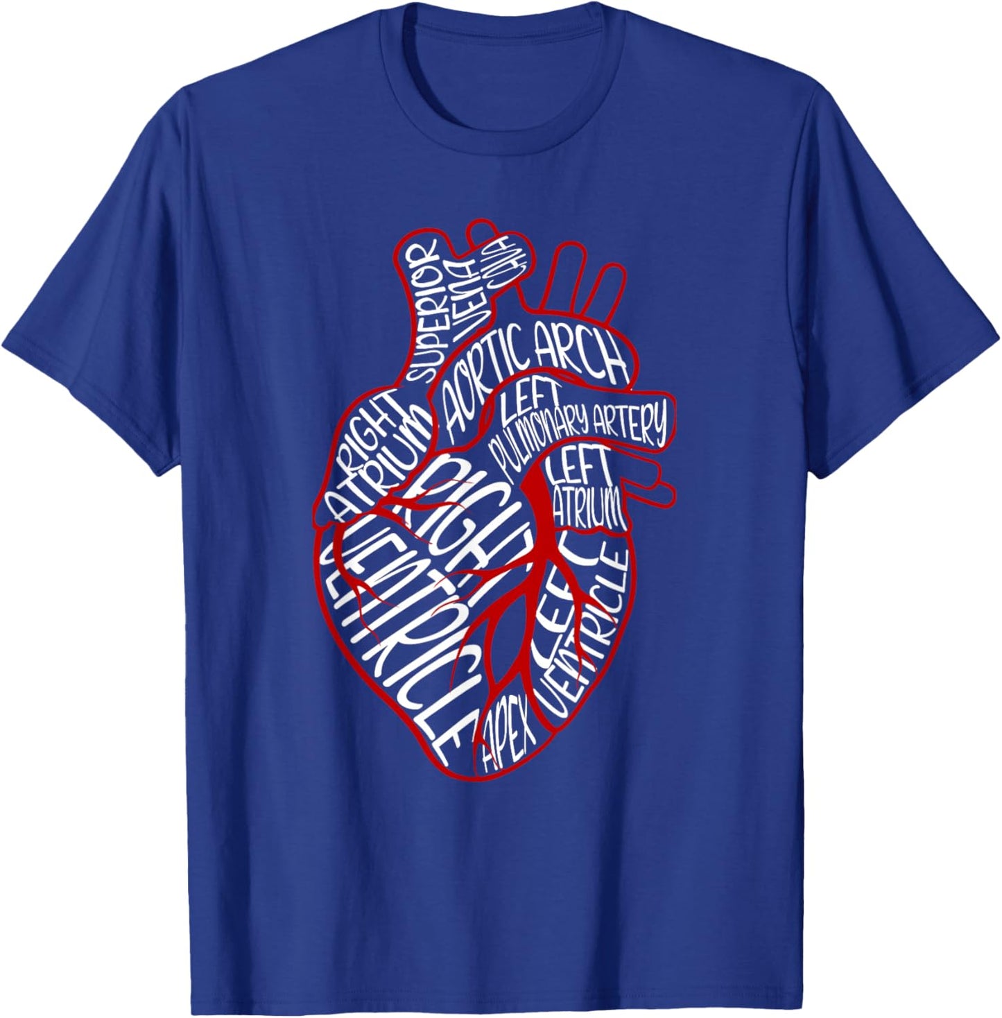Anatomical Heart Medical Parts of Heart For Cardiologist T-Shirt - T-Shirt | Royal