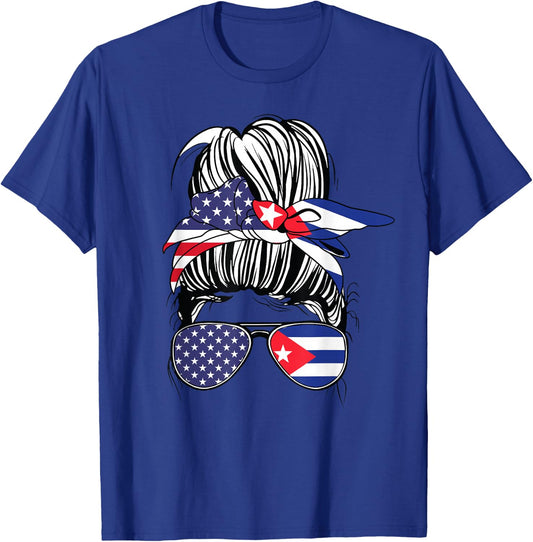 Cuban American Heritage Cuban Women USA Girl Cuba T-Shirt - T-Shirt | Royal