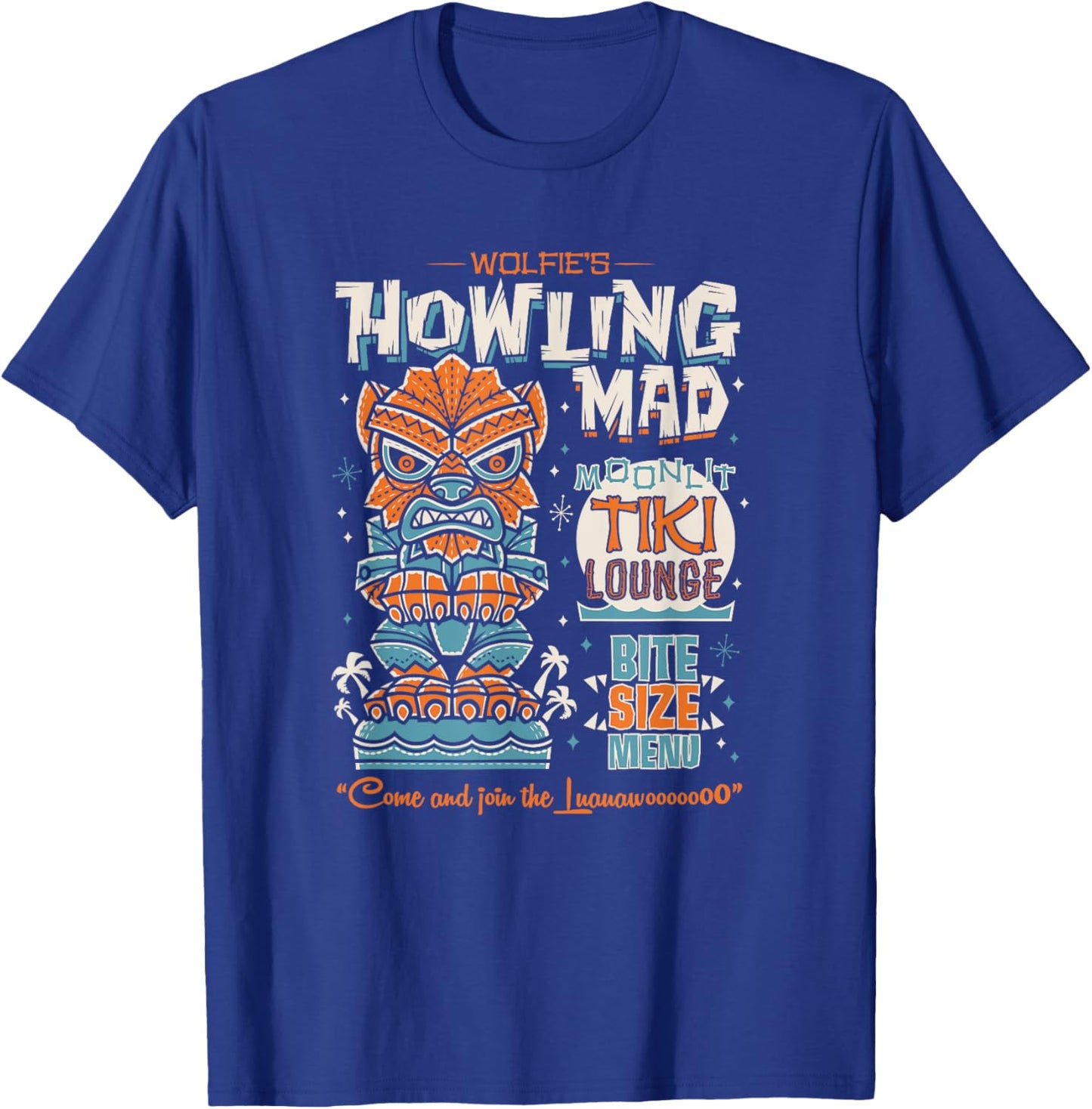 Wolf Man Creepy Cute Tiki Lounge - Vacation Surf Monster T-Shirt - T-Shirt | Royal