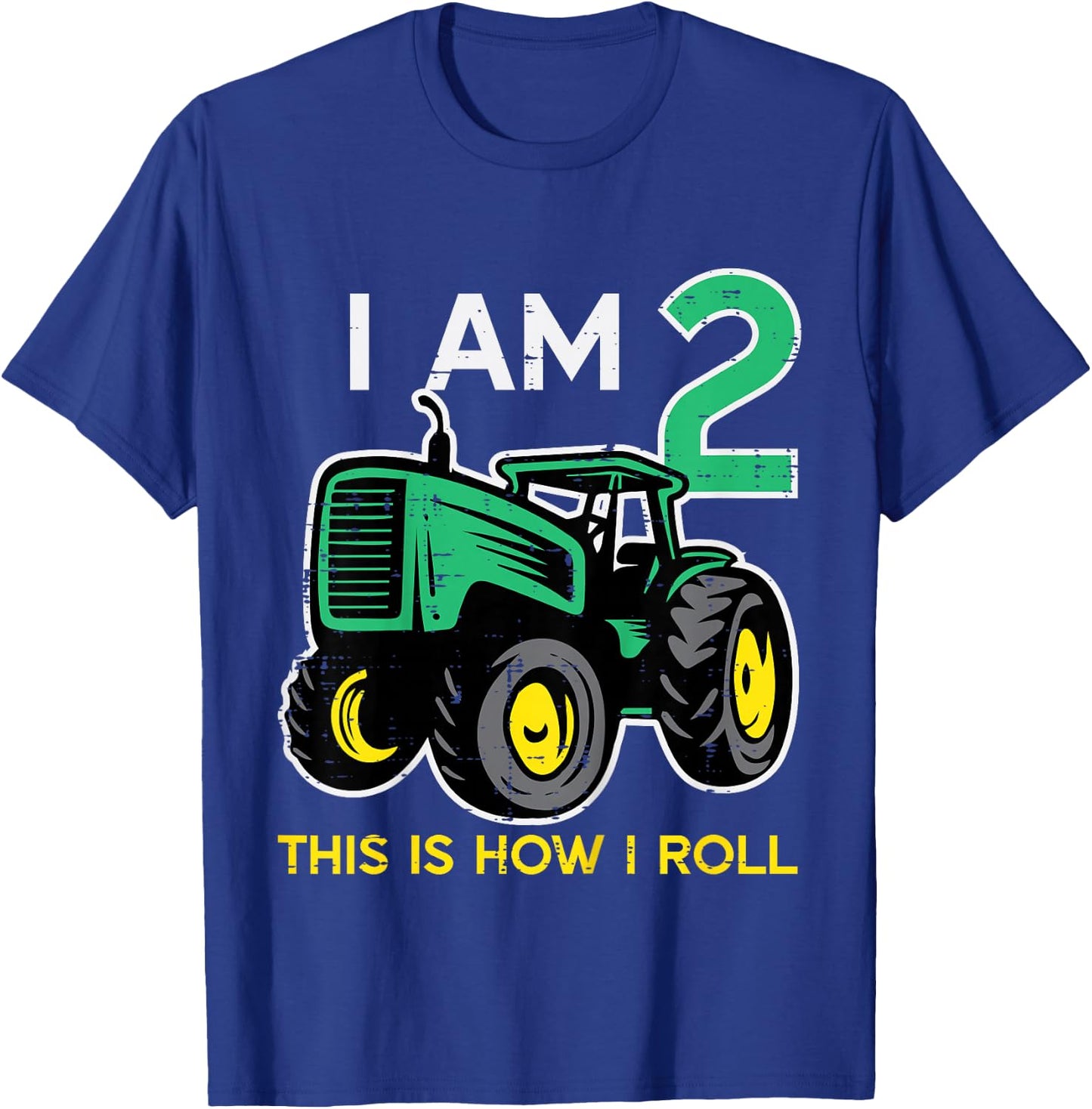 Kids 2nd Birthday Tractor I Am 2 Years Old Farm Truck Boys Kids T-Shirt - T-Shirt | Royal