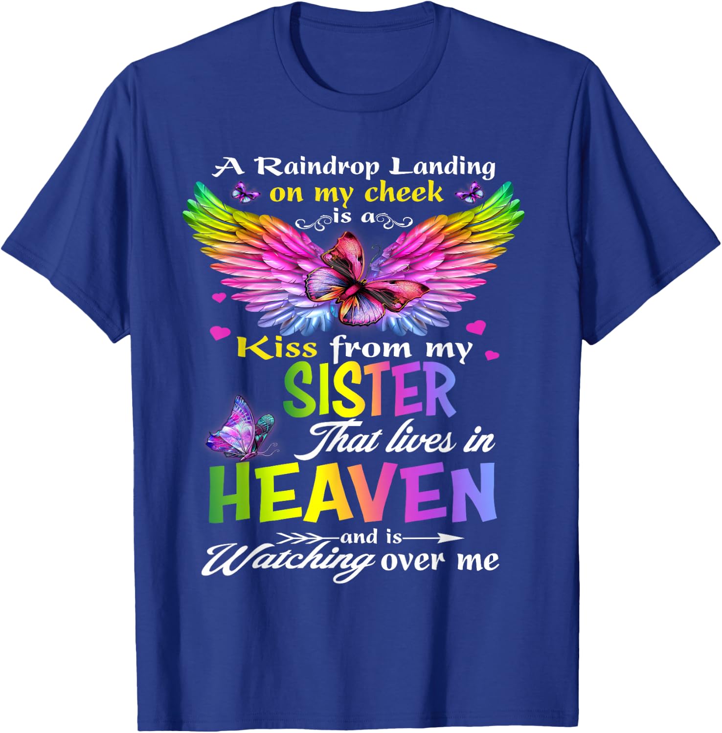 Missing My Sister My Angel In Heaven Memories, Lost Sister T-Shirt - T-Shirt | Royal