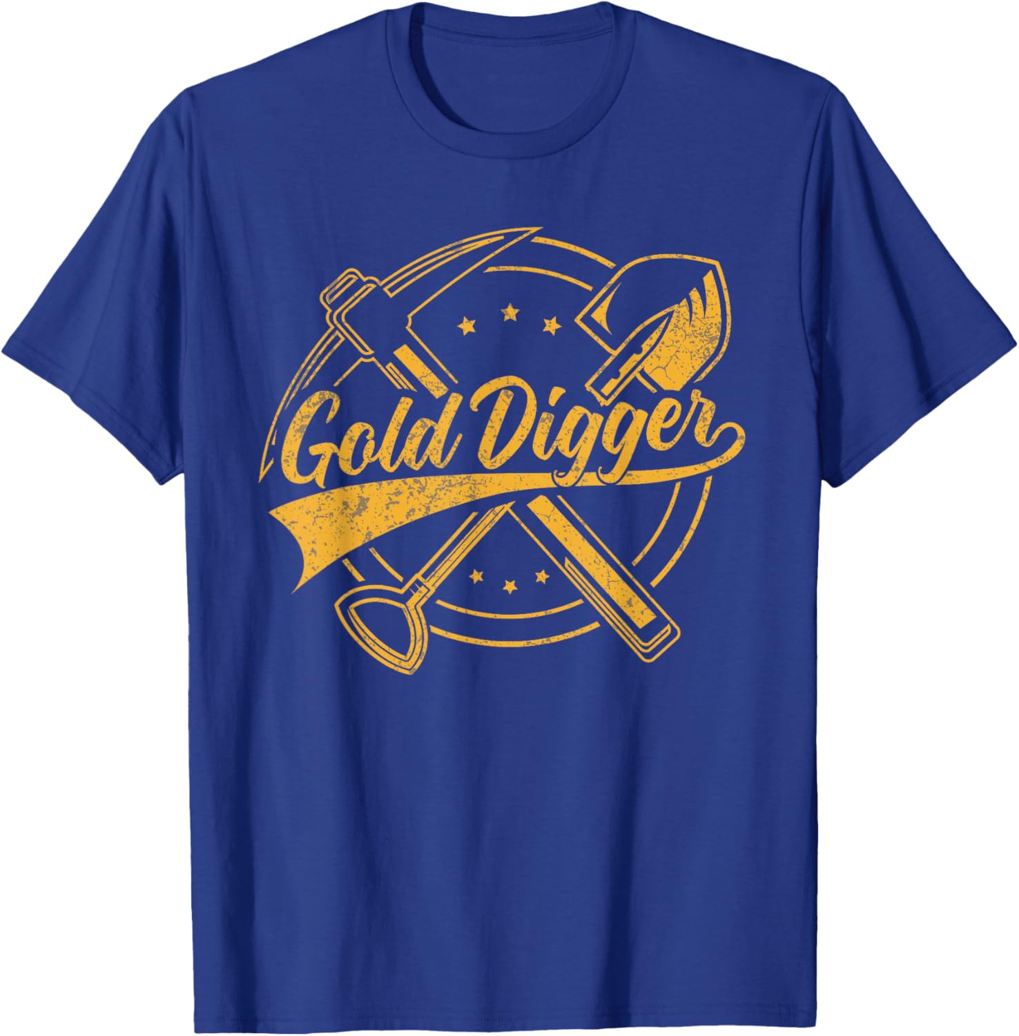 Gold plaque with crossed pick and shovel gold digger T-Shirt - T-Shirt | Royal