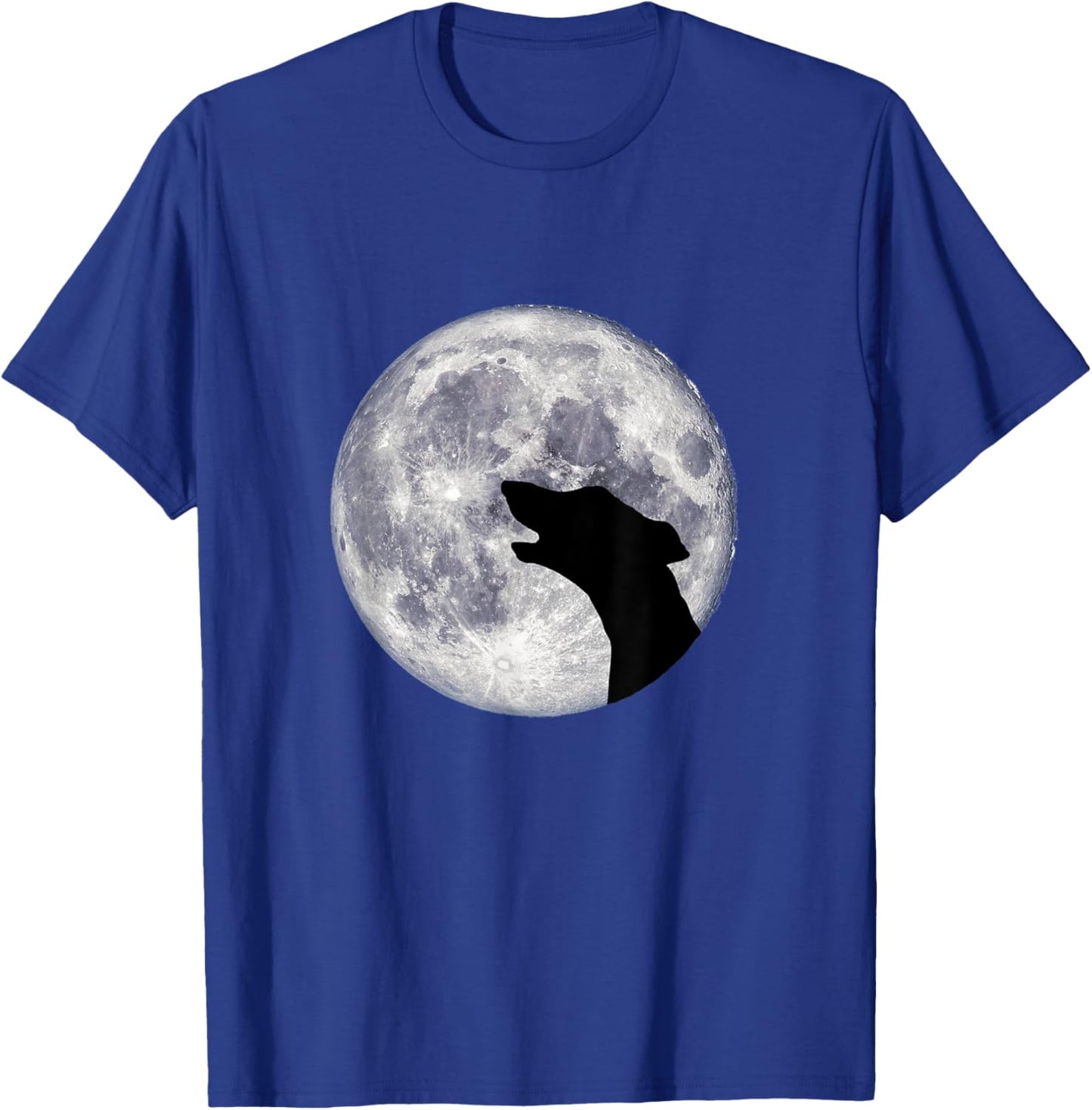 Greyhound / Whippet / Lurcher Howling or Rooing at the Moon T-Shirt - T-Shirt | Royal