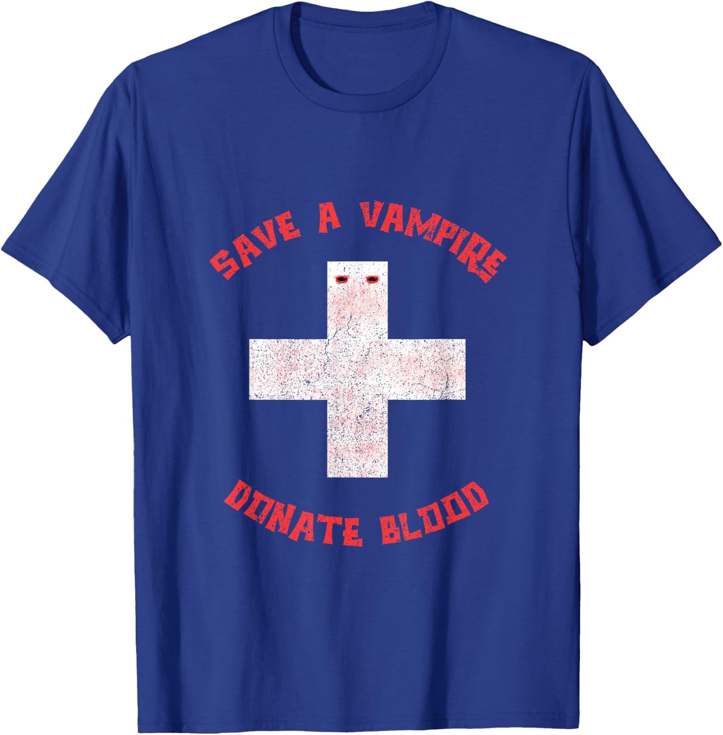 Save A Vampire Donate Blood Funny Halloween T-Shirt - T-Shirt | Royal