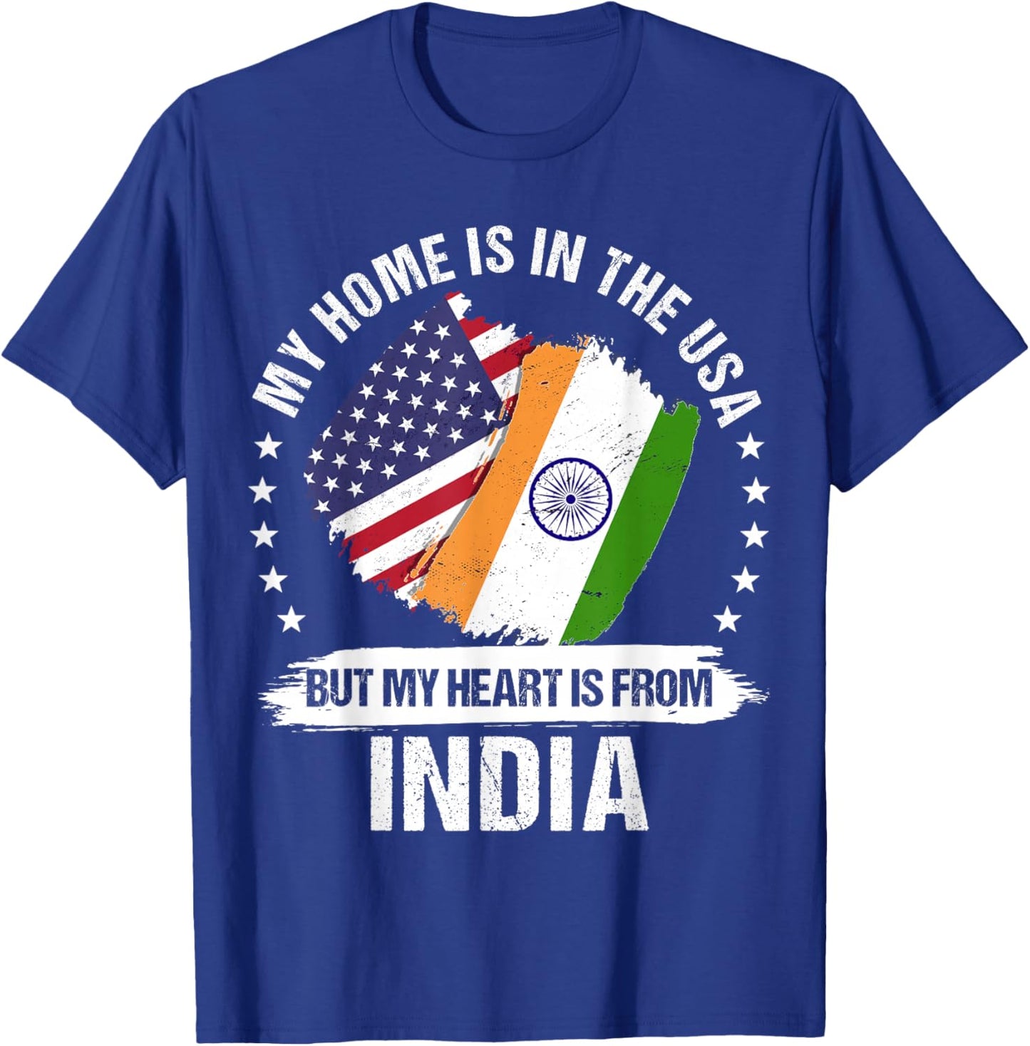 American Patriot India Flag American Indian Roots T-Shirt - T-Shirt | Royal
