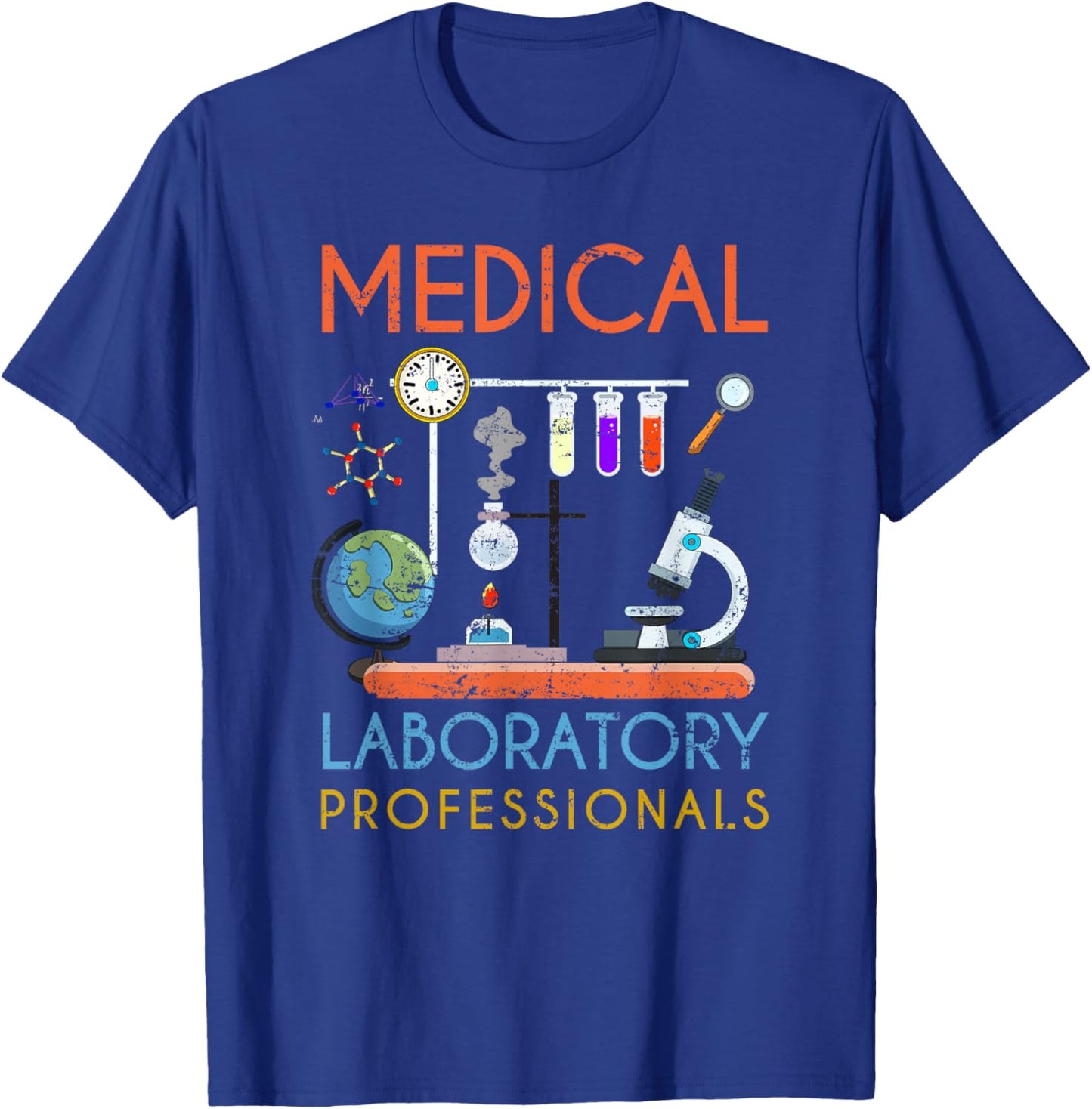 Med Lab Science Microscope Medical Laboratory Professionals T-Shirt - T-Shirt | Royal