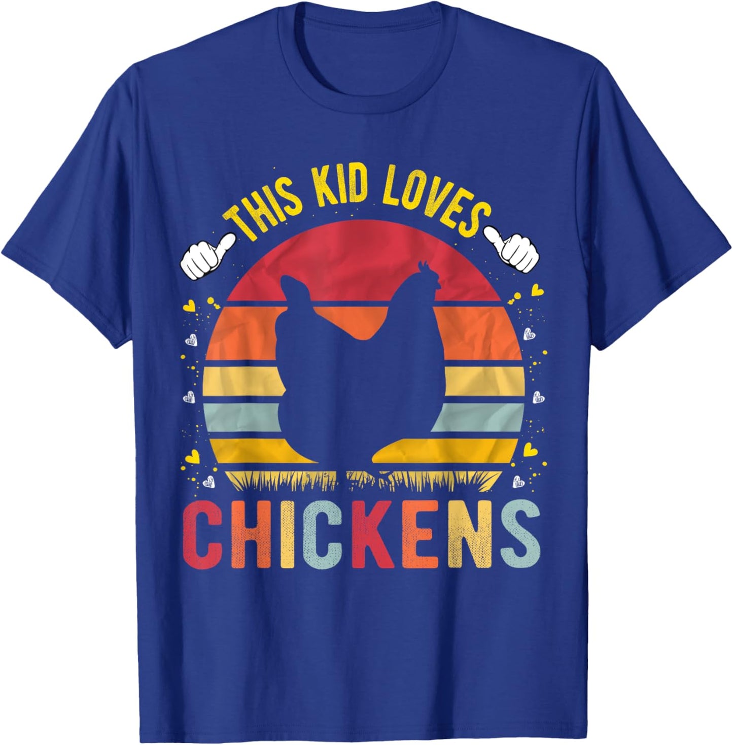 This Kid Loves Chickens Boys and Girls Chicken Gift T-Shirt - T-Shirt | Royal
