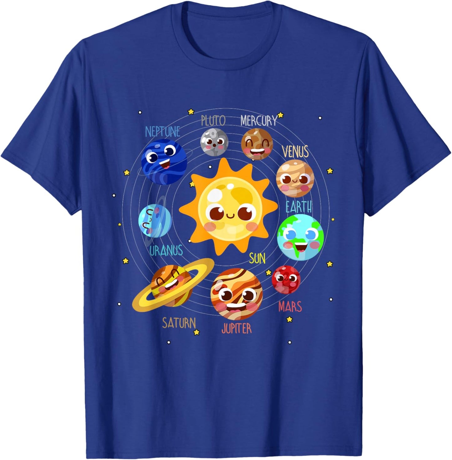 Solar System Pluto Space Planets Children's Astronaut T-Shirt - T-Shirt | Royal