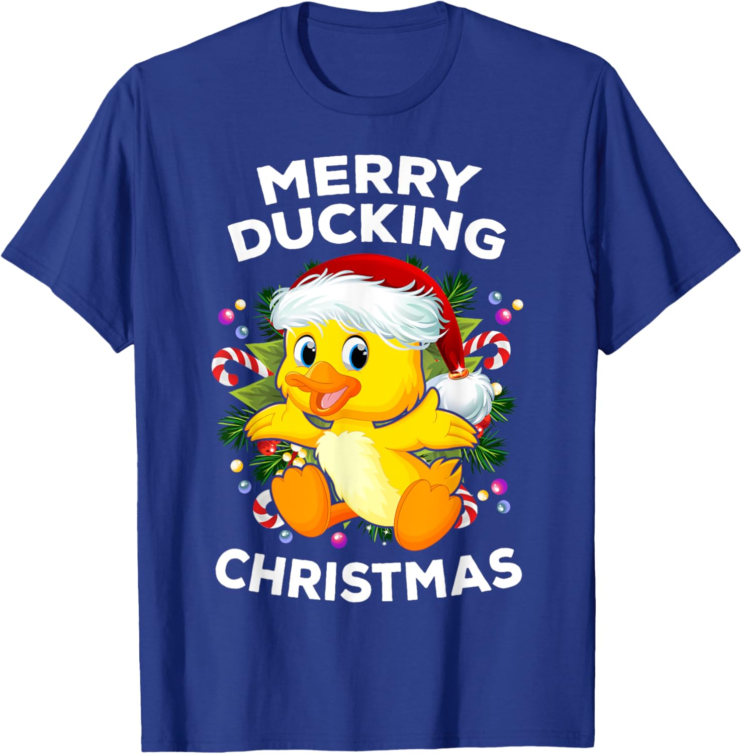 Merry Ducking Christmas - Funny Xmas Duckling Duck Lover T-Shirt - T-Shirt | Royal