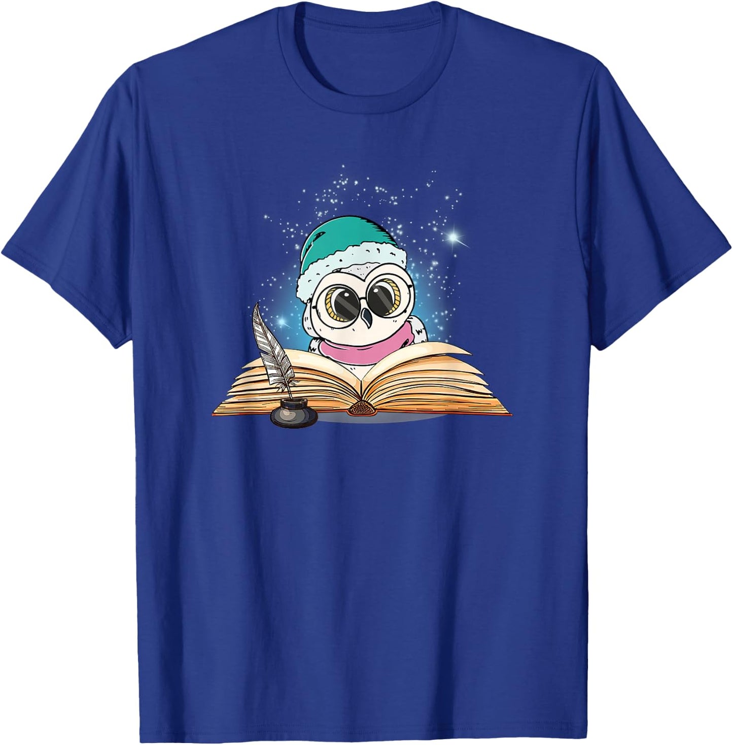 Cute Owl Art Books Women Teacher Reading Owl Lovers Book T-Shirt - T-Shirt | Royal