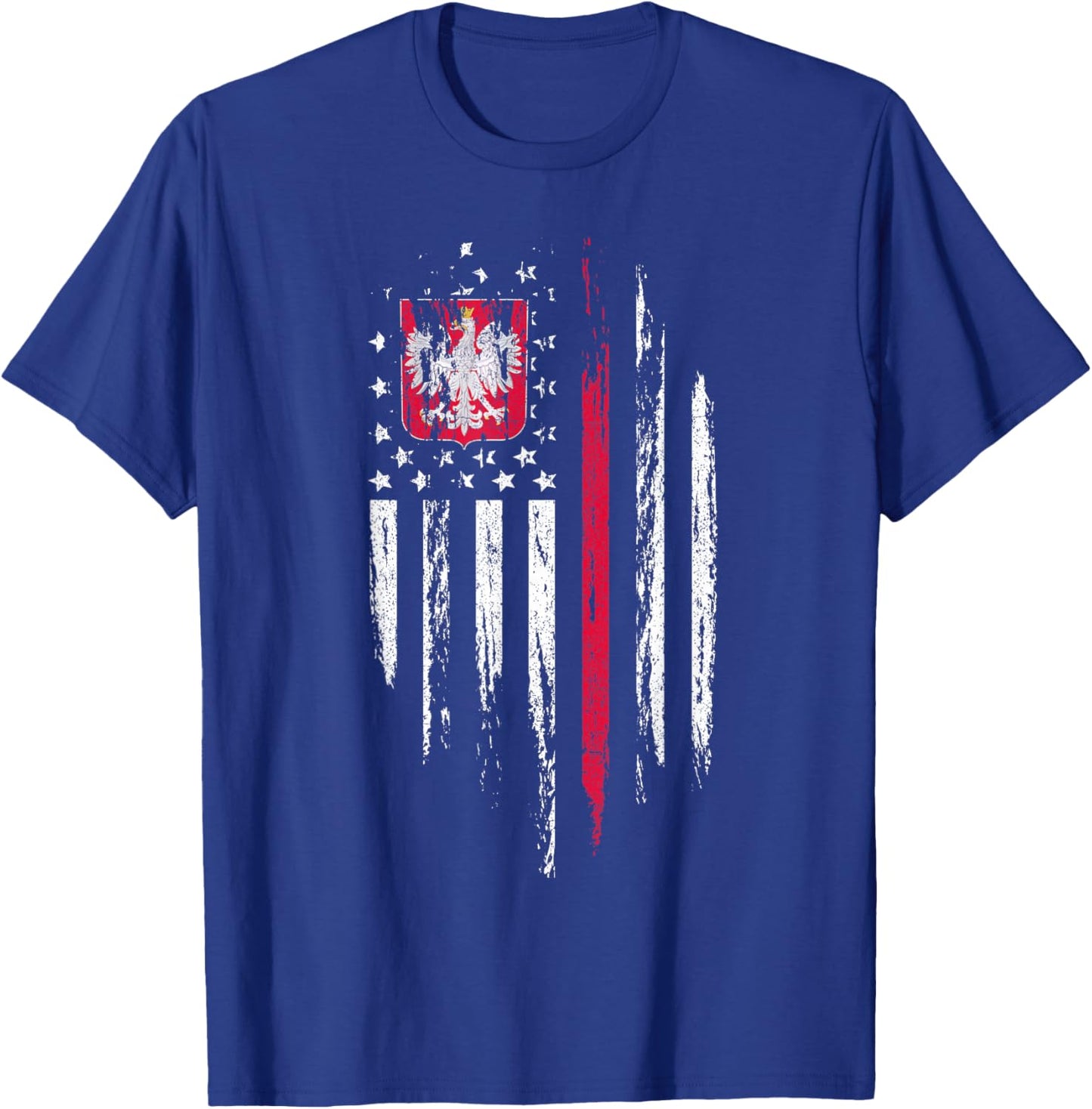 Polish American Flag Combo Poland USA Polska Patriotic Gift T-Shirt - T-Shirt | Royal