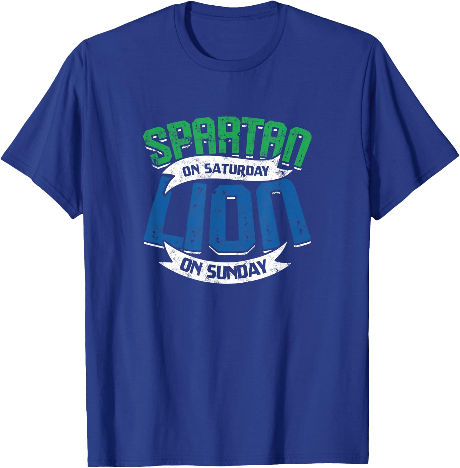SPARTAN ON SATURDAY LION ON SUNDAY - Warrior T-Shirt - T-Shirt | Royal