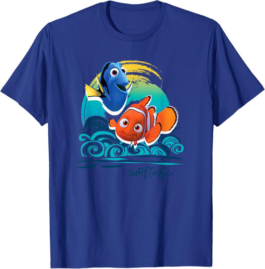 Disney Pixar Finding Nemo Surf-Tastic with Nemo & Dory Small T-Shirt - T-Shirt | Royal