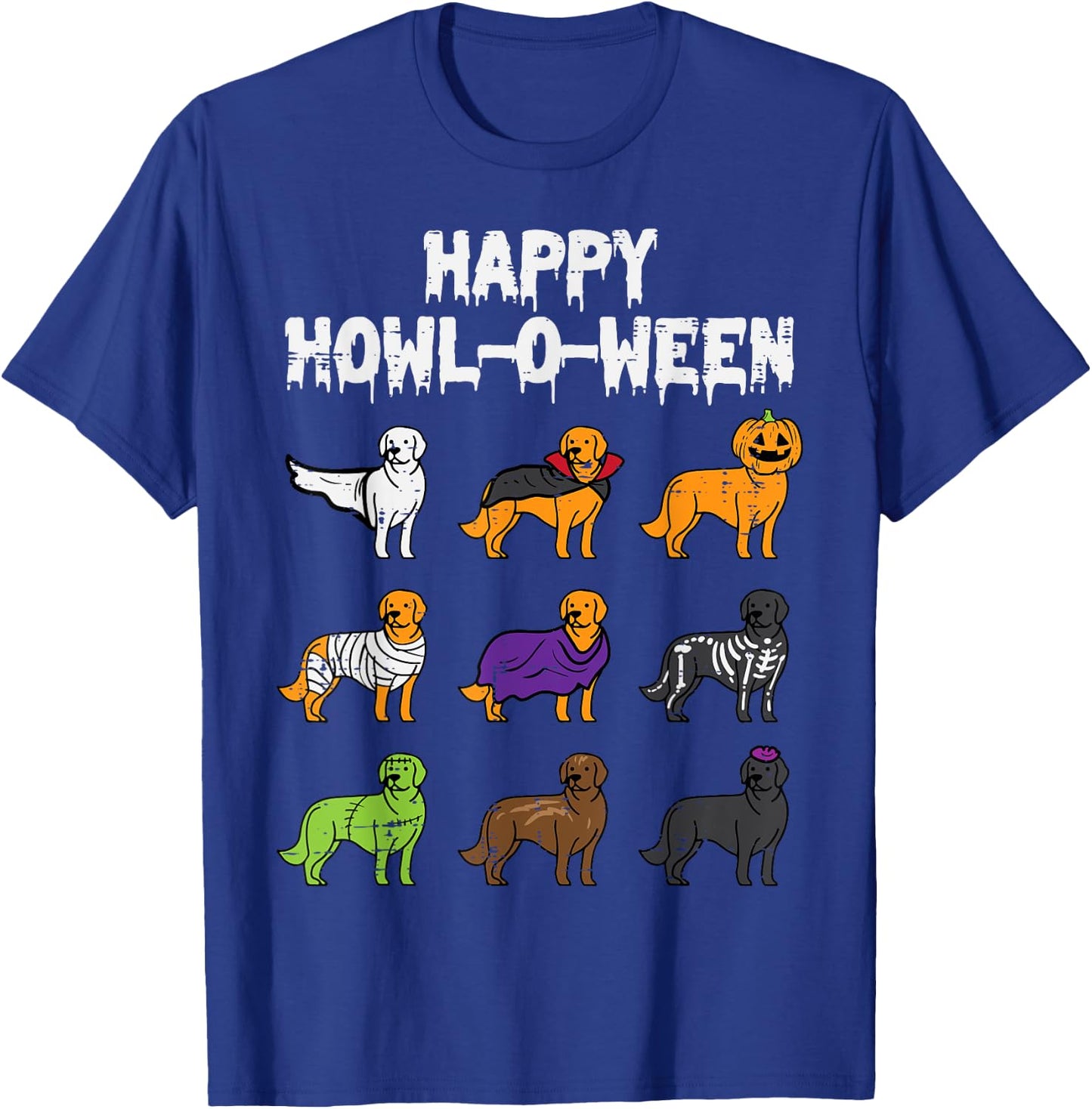 Halloween Dog Howl O Ween Golden Retriever Men Women Kids T-Shirt - T-Shirt | Royal