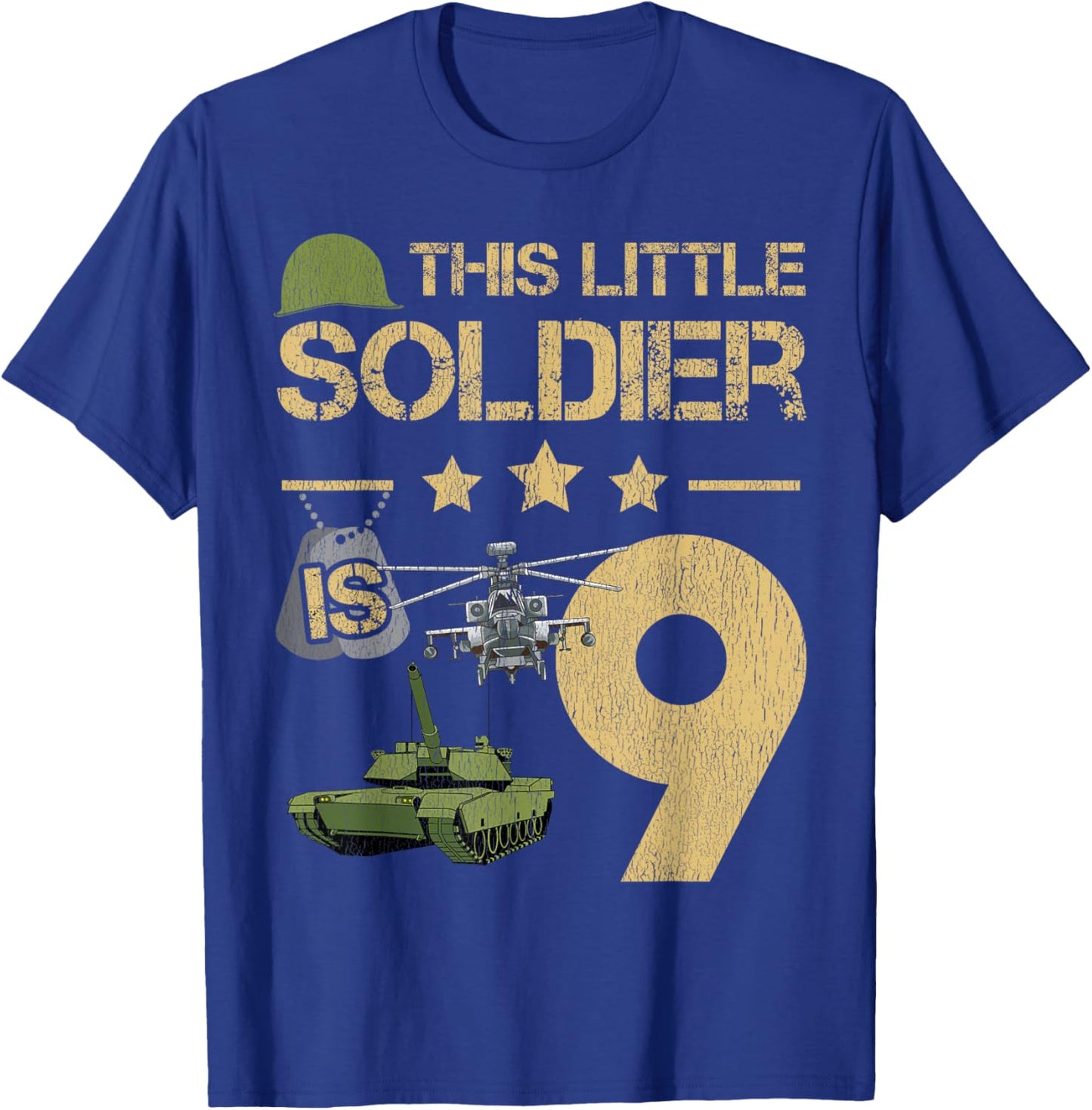 9 Year Old Soldier Birthday Boy 9th Birthday Kids Army Camo T-Shirt - T-Shirt | Royal