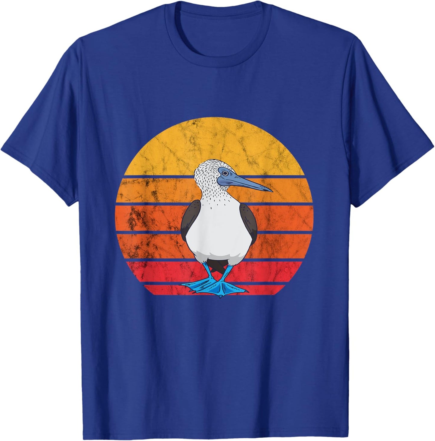 Blue Footed Boobies Tropical Sea Bird Retro Vintage Sunset T-Shirt - T-Shirt | Royal