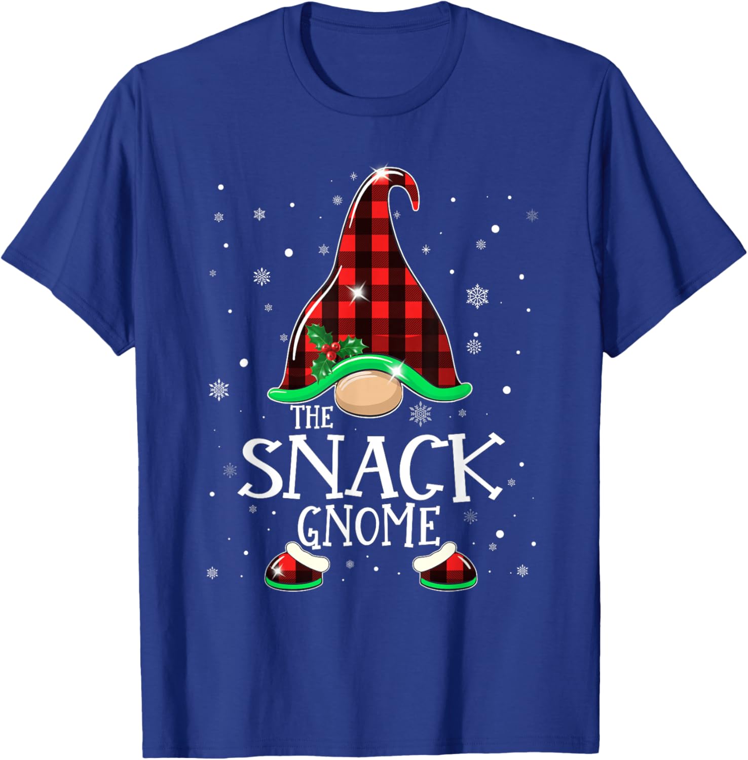 Funny The Snack Gnome Buffalo Matching Christmas Pajama T-Shirt - T-Shirt | Royal