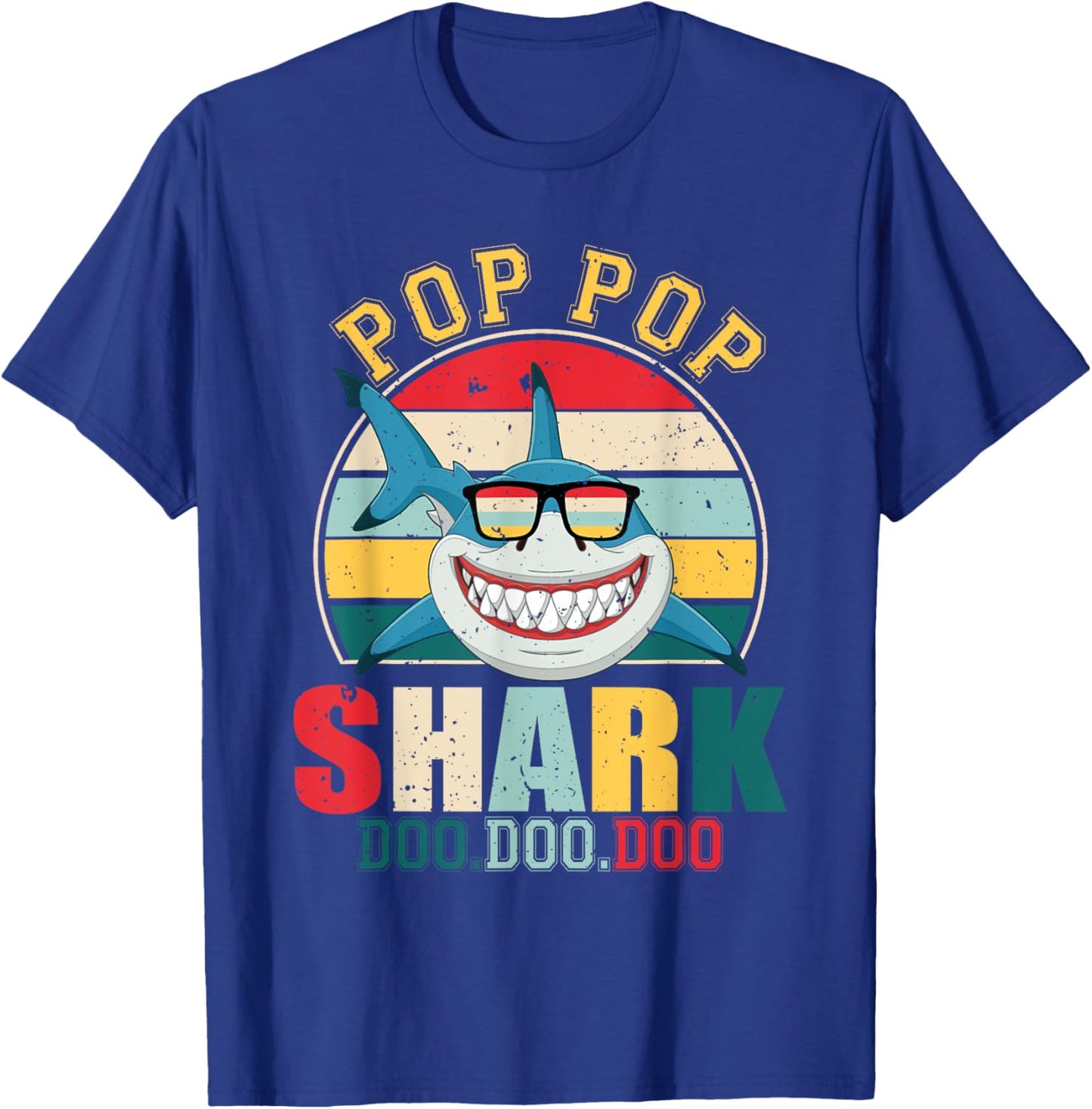 Pop Pop Shark Shirt Father's Day For Pop Pop T-Shirt - T-Shirt | Royal