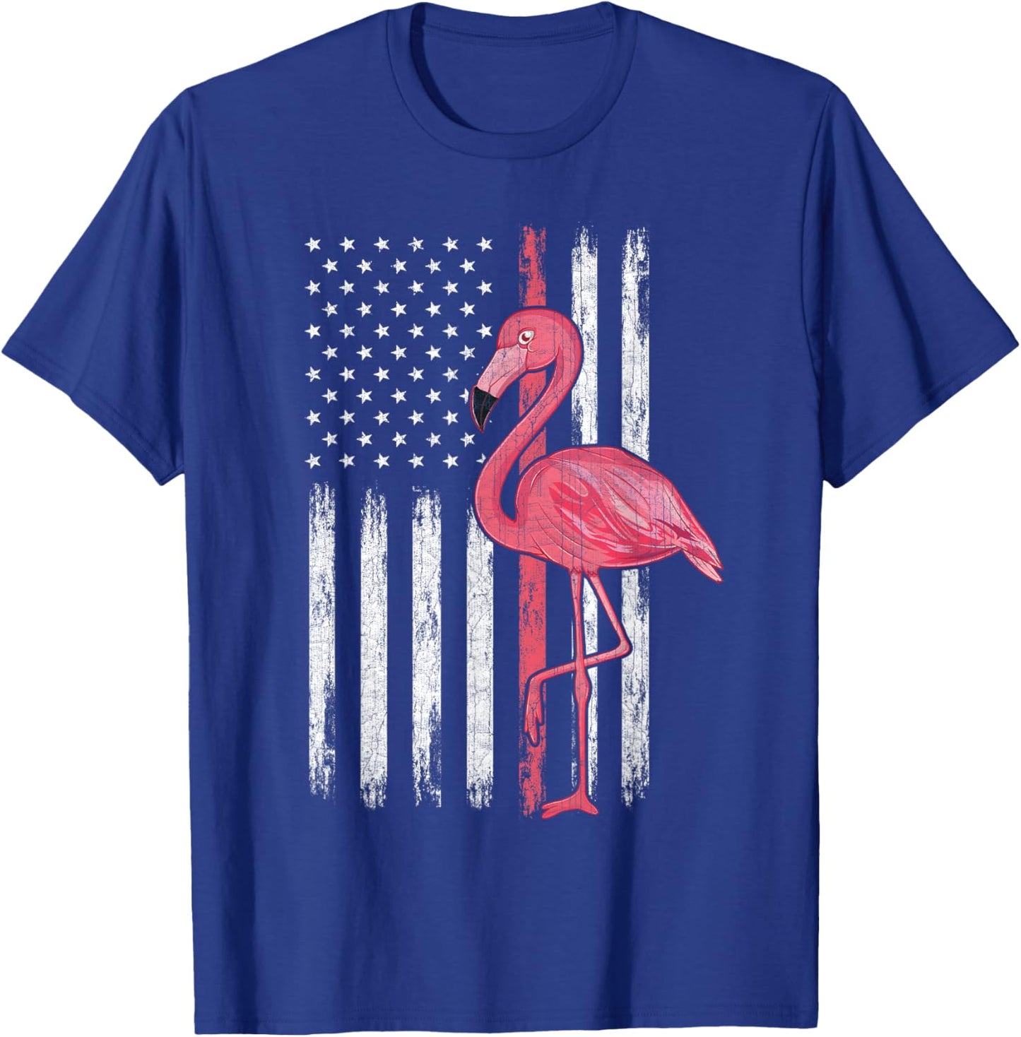 American Flag Pink Flamingo Independence Day 4th Of July T-Shirt - T-Shirt | Royal