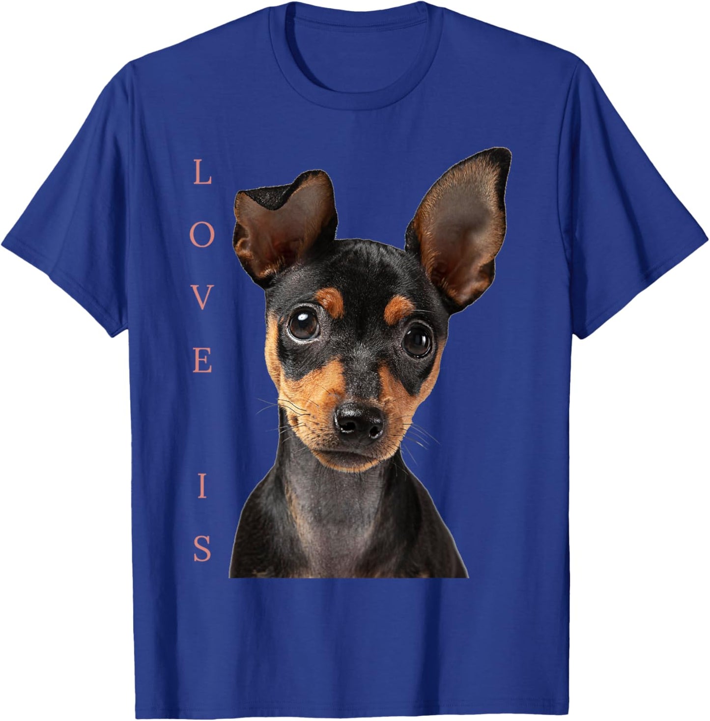 Miniature Pinscher Shirt Dog Mom Dad Love Puppy Pet T-Shirt - T-Shirt | Royal