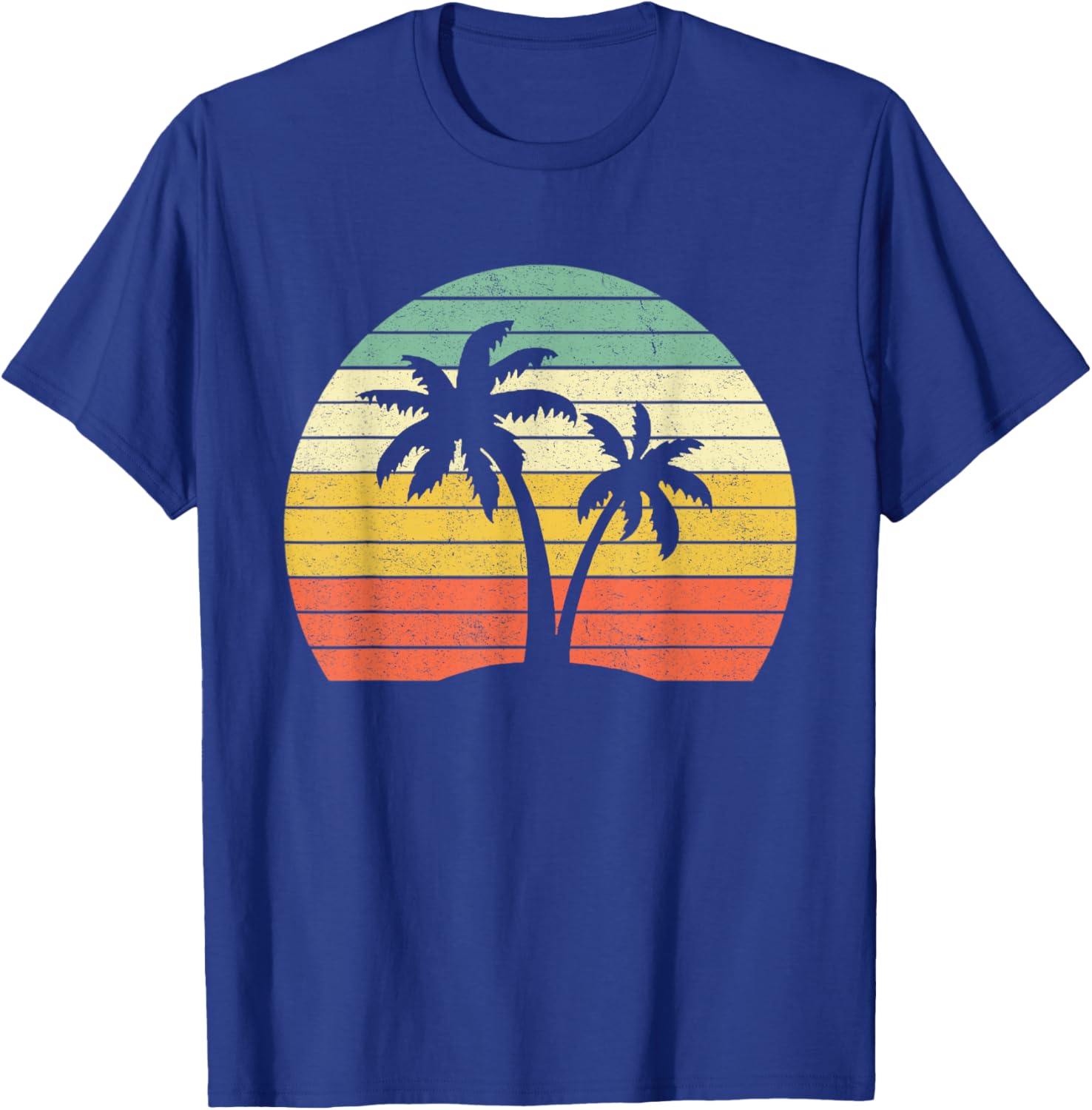Palm Tree Retro Tropical Beach Shirt T-Shirt - T-Shirt | Royal