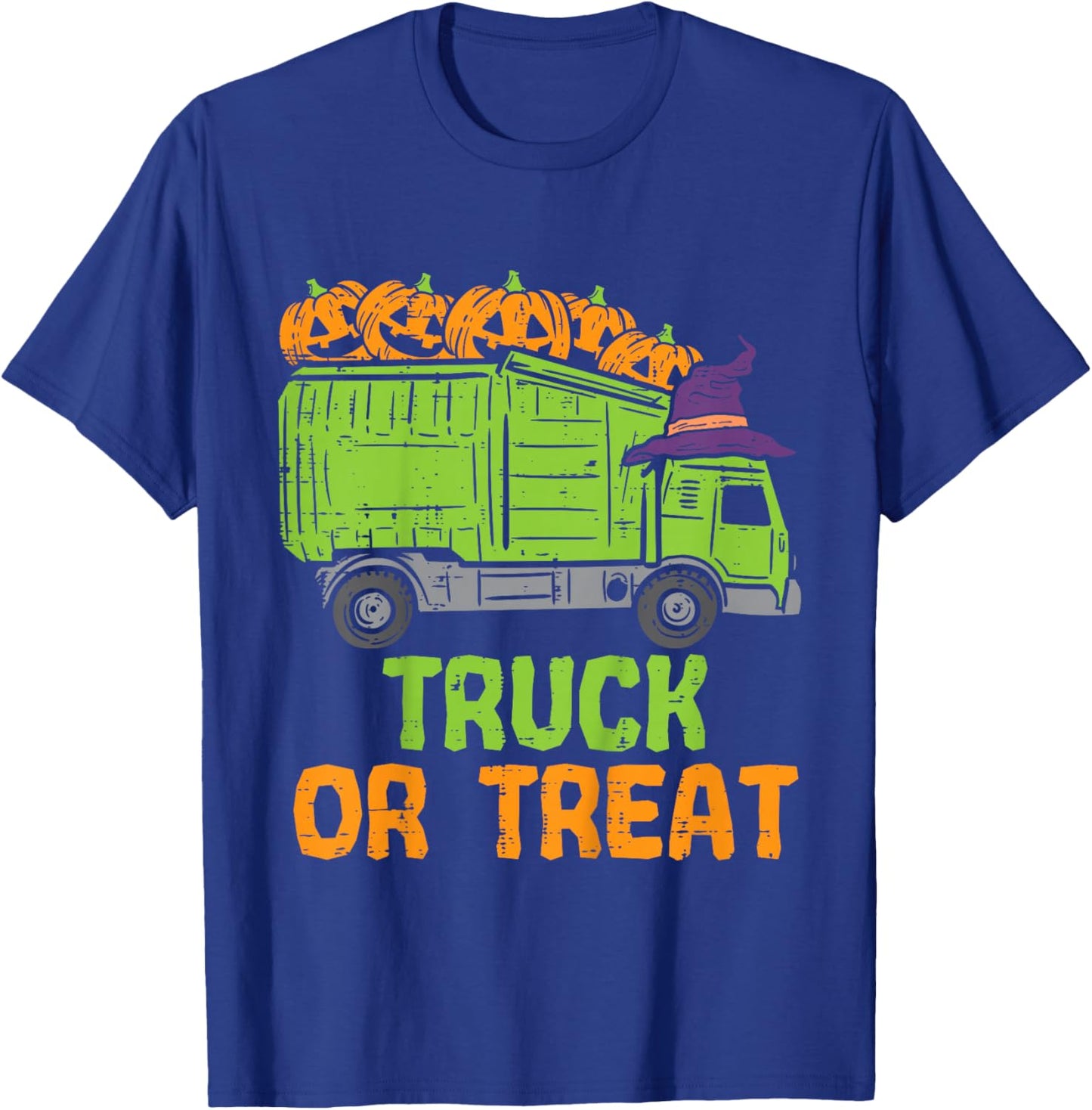 Kids Garbage Truck Pumpkins Toddler Baby Boys Halloween Kids T-Shirt - T-Shirt | Royal