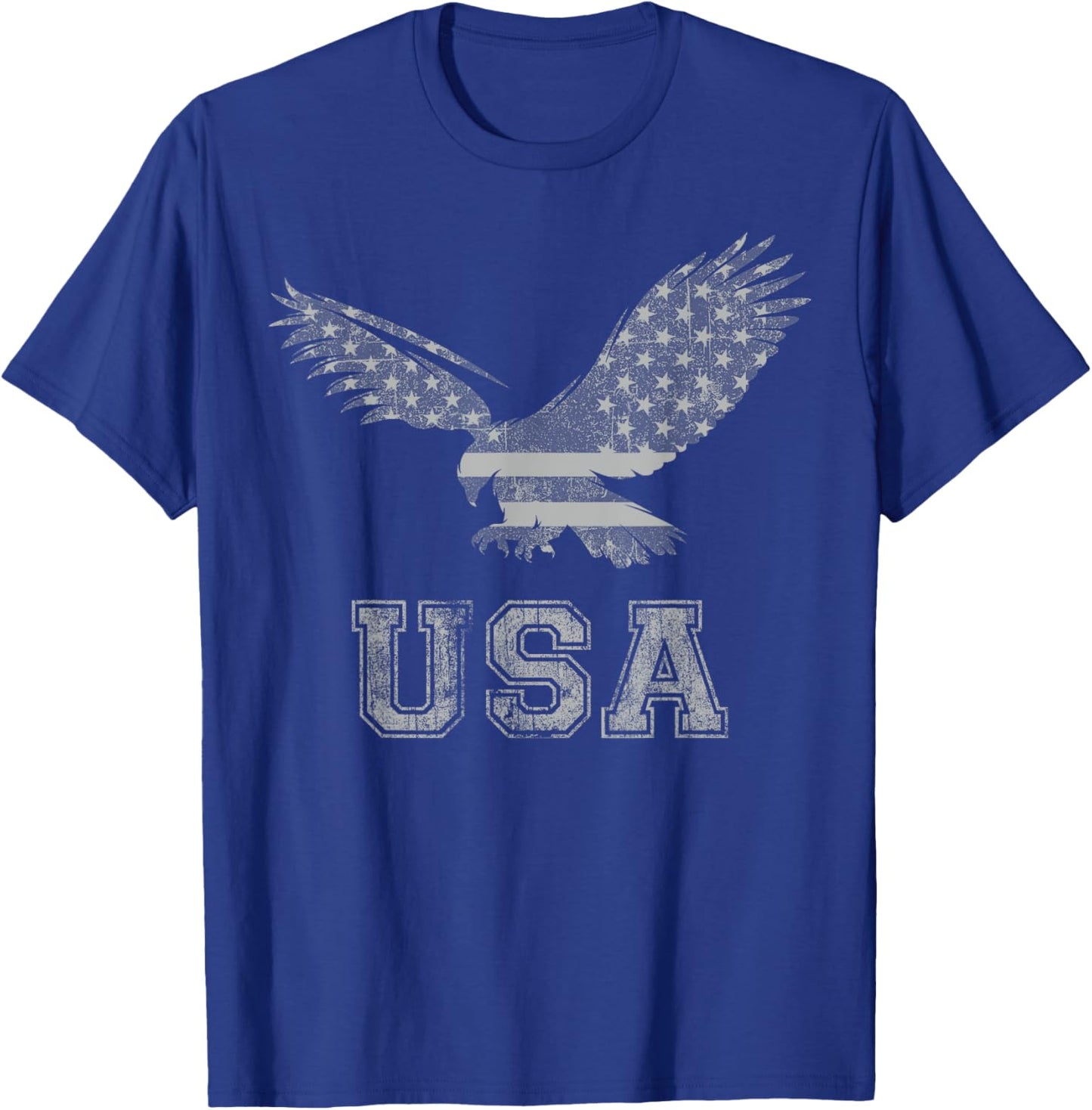 Scruffbag American Eagle Cool Distressed Flag USA Patriotic , -Adults, Black, Small, Short Sleeve, Classic Fit, Cotton, Polyester T-Shirt - T-Shirt | Royal