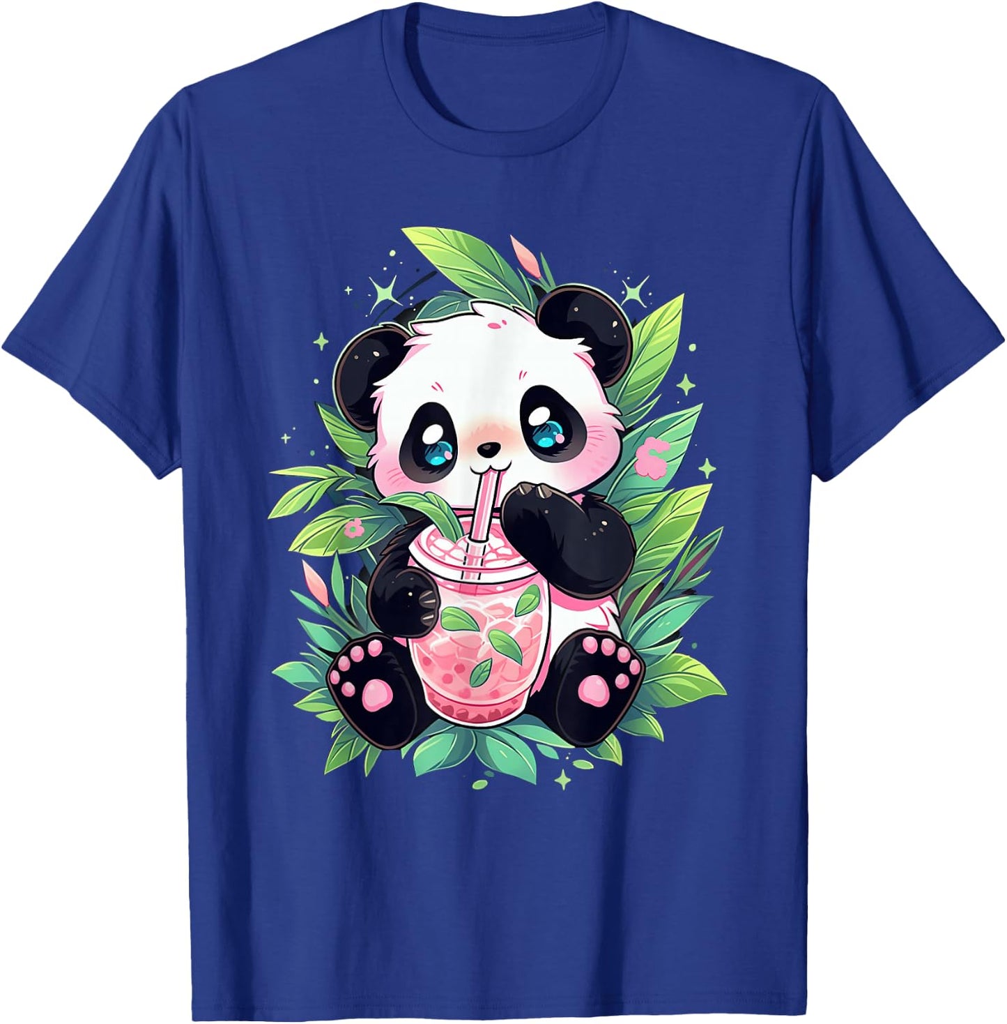 Cute Panda Drinking Bubble Tea Milk Anime Kawaii T-Shirt - T-Shirt | Royal