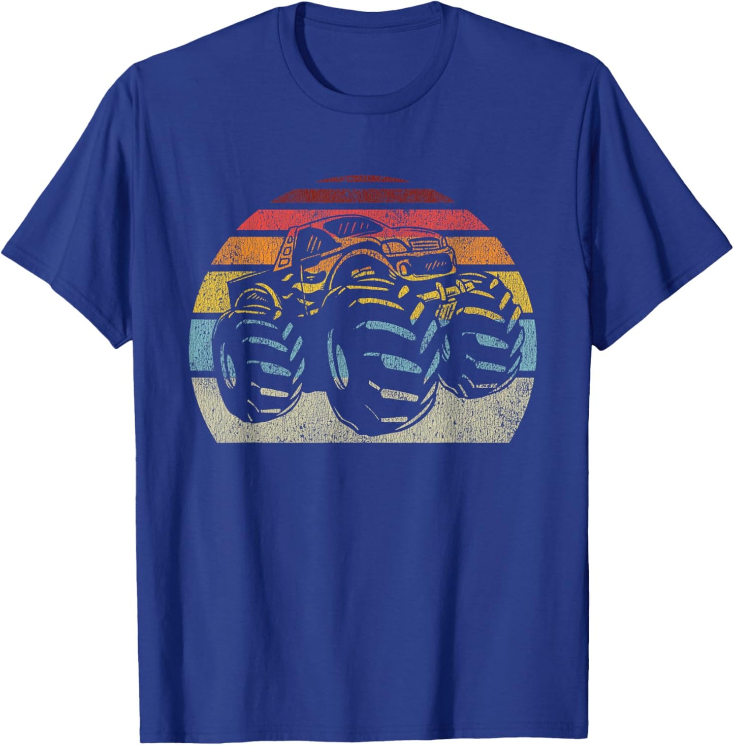 Monster Truck Vintage Retro Style Gift Men Women Boys Girls T-Shirt - T-Shirt | Royal