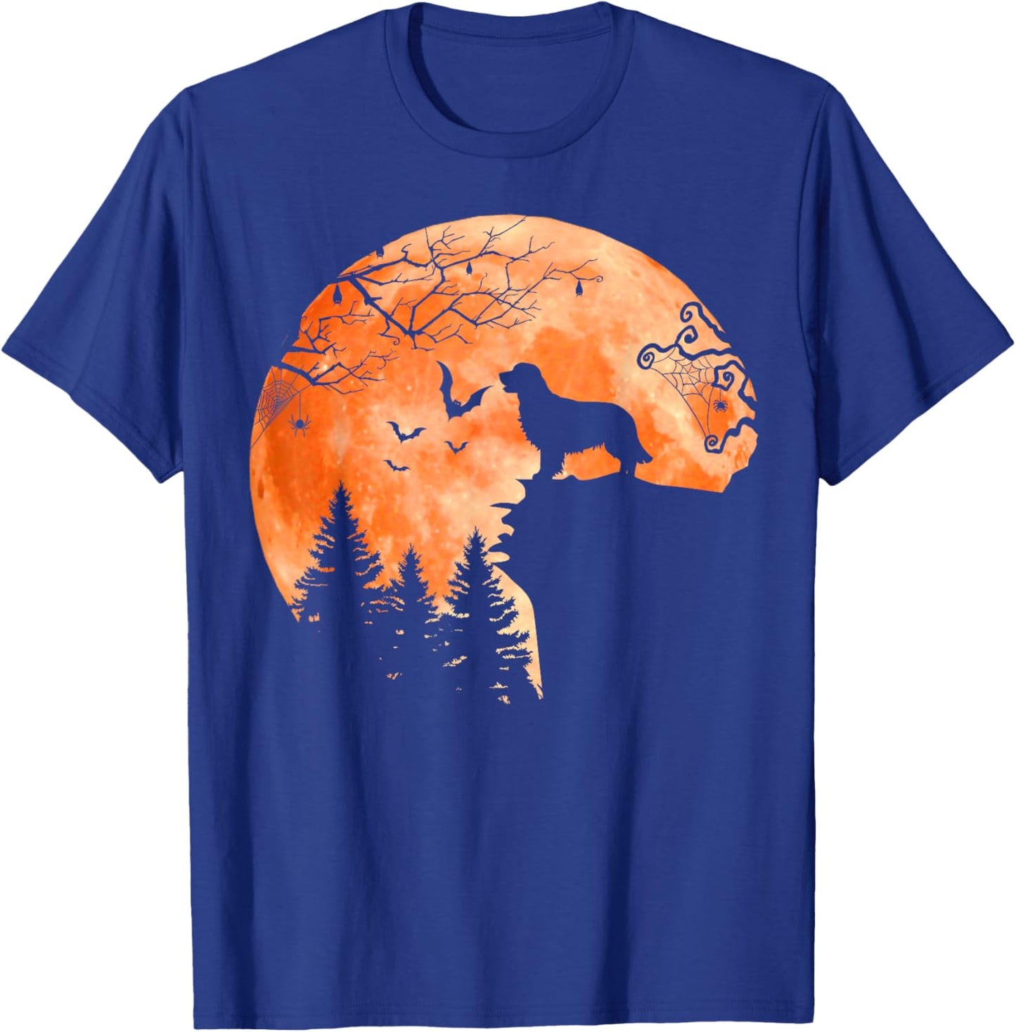 Golden Retriever and Moon Silhouette Dog Lover Halloween Women Kids T-Shirt - T-Shirt | Royal