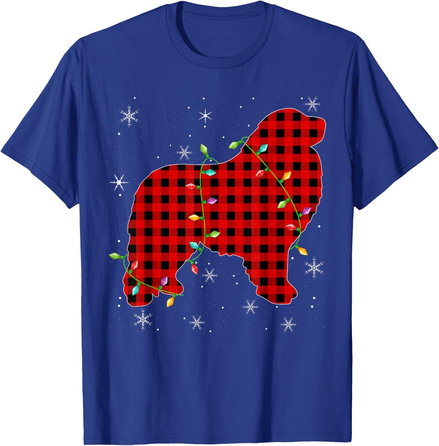 Buffalo Plaid Matching Great Pyrenees Dog Christmas Pajama T-Shirt - T-Shirt | Royal