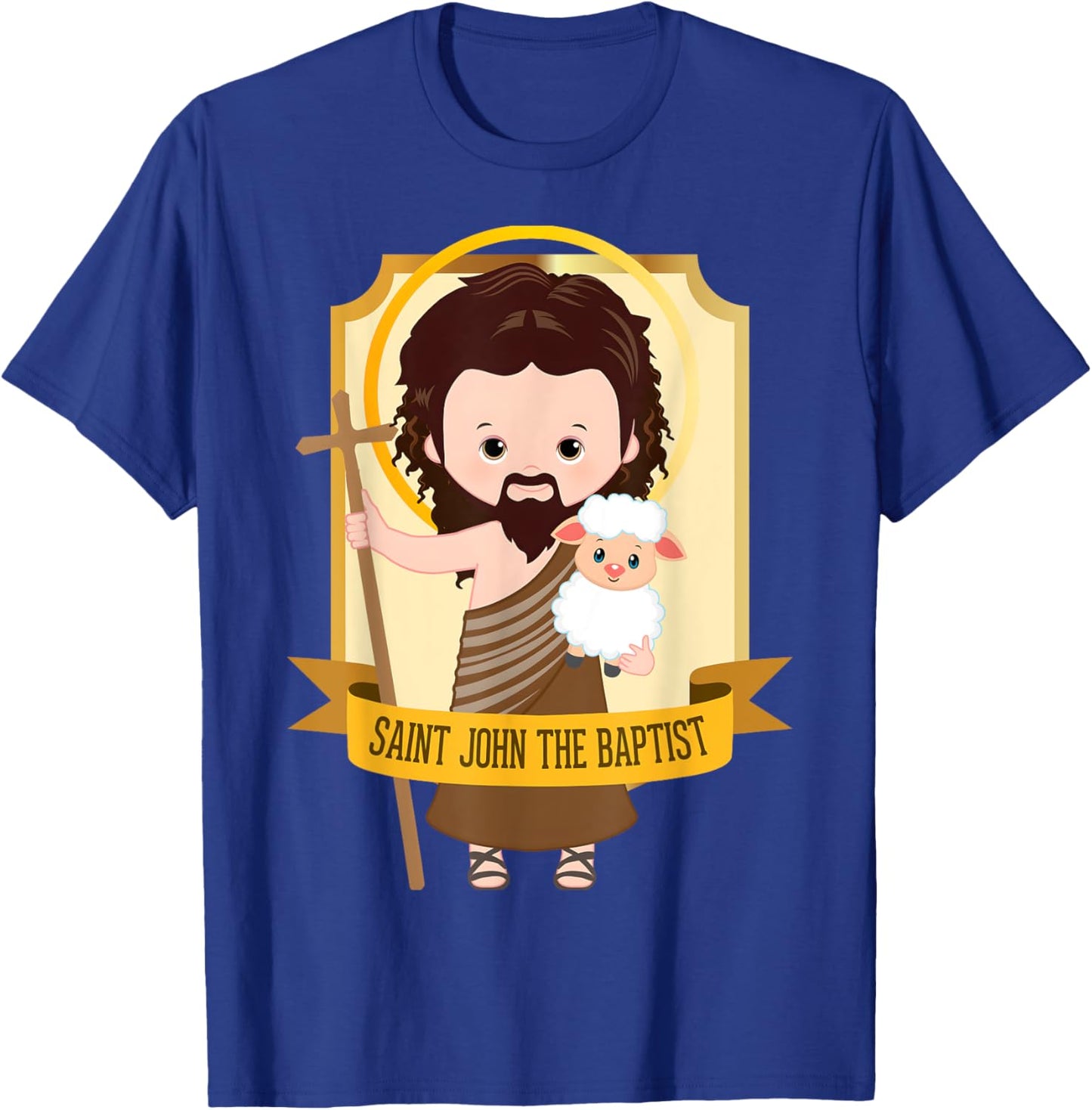 Saint John the Baptist Bible Gospel Cute Catholic Saint Kids T-Shirt - T-Shirt | Royal