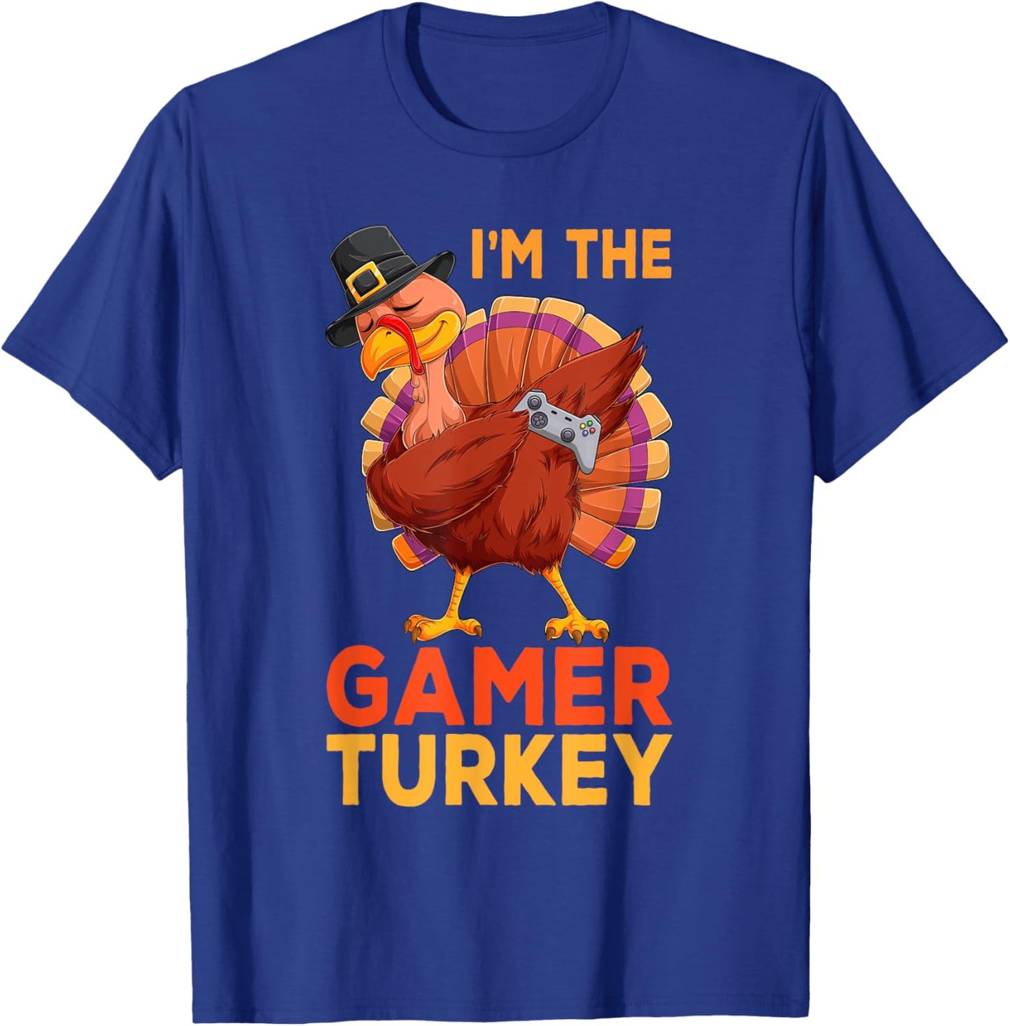 I'm The Gamer Dabbing Turkey Thanksgiving Gamer Kids Boys T-Shirt - T-Shirt | Royal