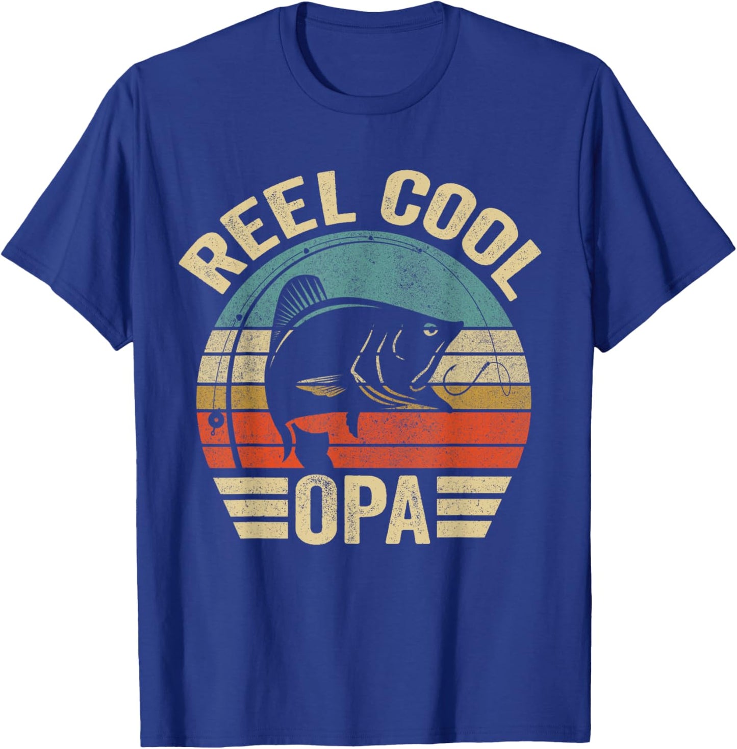 Reel Cool Opa Shirt Opa Fishing Shirt Fathers Day T-Shirt - T-Shirt | Royal
