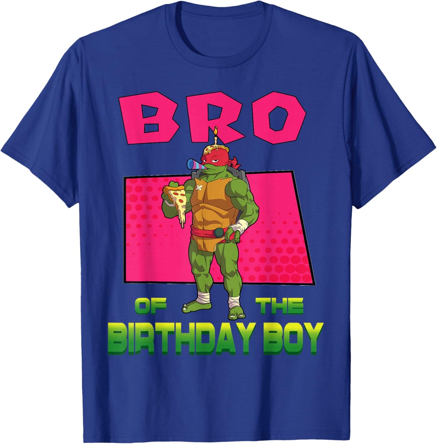 Mademark x Teenage Mutant Ninja Turtles - Raphael Brother of the Birthday Boy Pizza Theme Party T-Shirt - T-Shirt | Royal