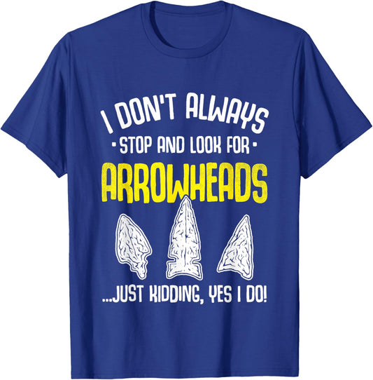 Arrowhead Hunting Flint Collecting Flintknapping Stone Tools T-Shirt - T-Shirt | Royal