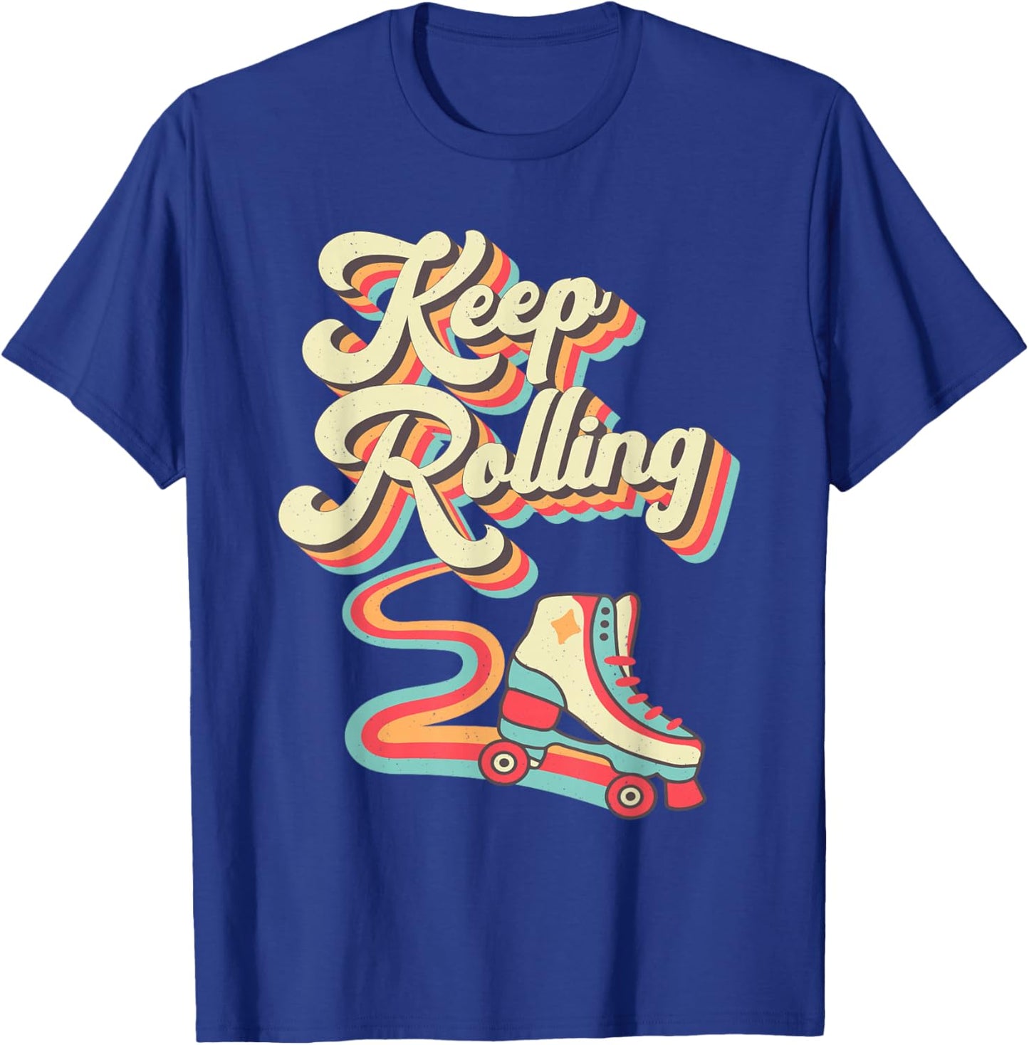 Cool Roller Skating Skate Girl 1970S Retro T-Shirt - T-Shirt | Royal