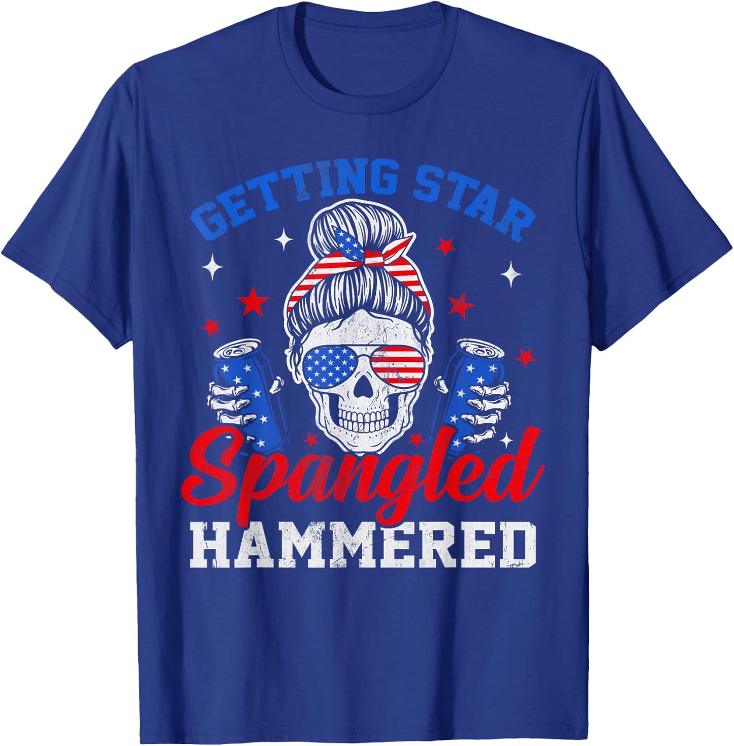 Retro Getting Star Spangled Hammered America 4th Of July T-Shirt - T-Shirt | Royal